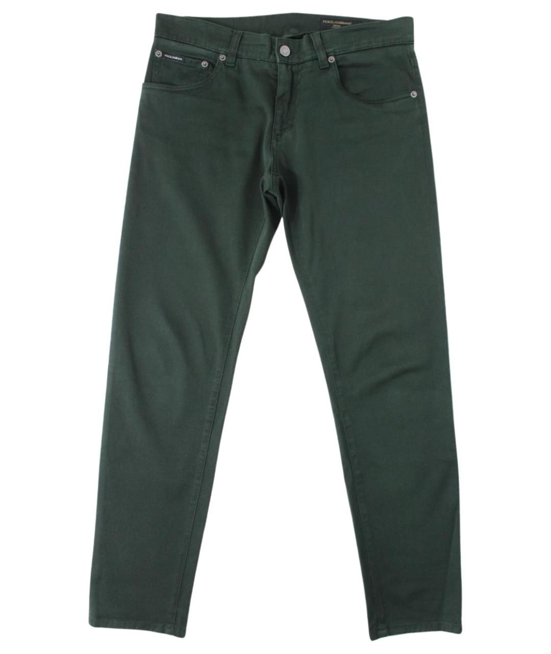 DOLCE&GABBANA Зеленые хлопко-эластановые джинсы скинни, фото 1