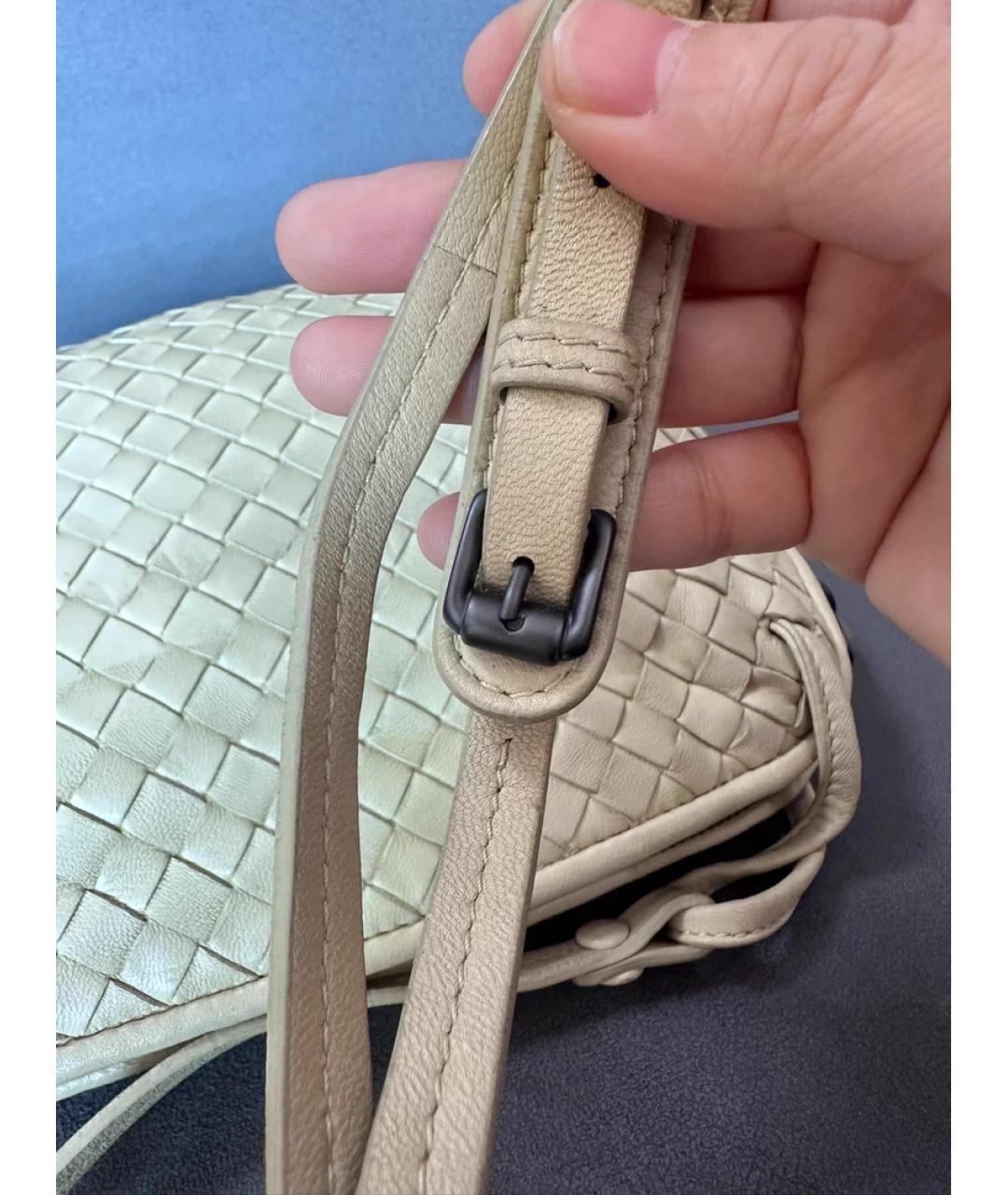 BOTTEGA VENETA Бежевая кожаная сумка с короткими ручками, фото 5