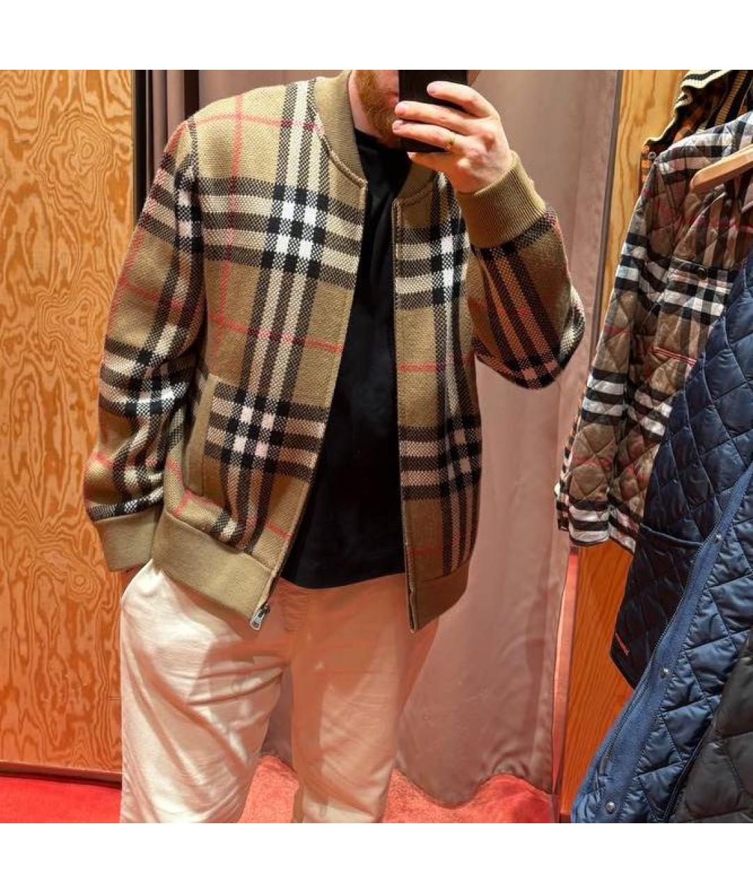 BURBERRY Коричневый шерстяной кардиган, фото 2