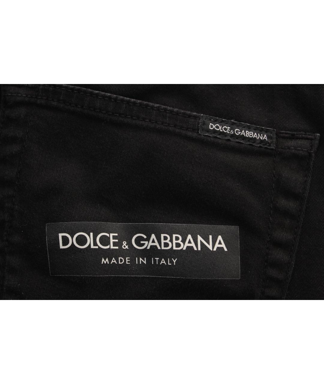 DOLCE&GABBANA Черные хлопко-эластановые джинсы скинни, фото 5