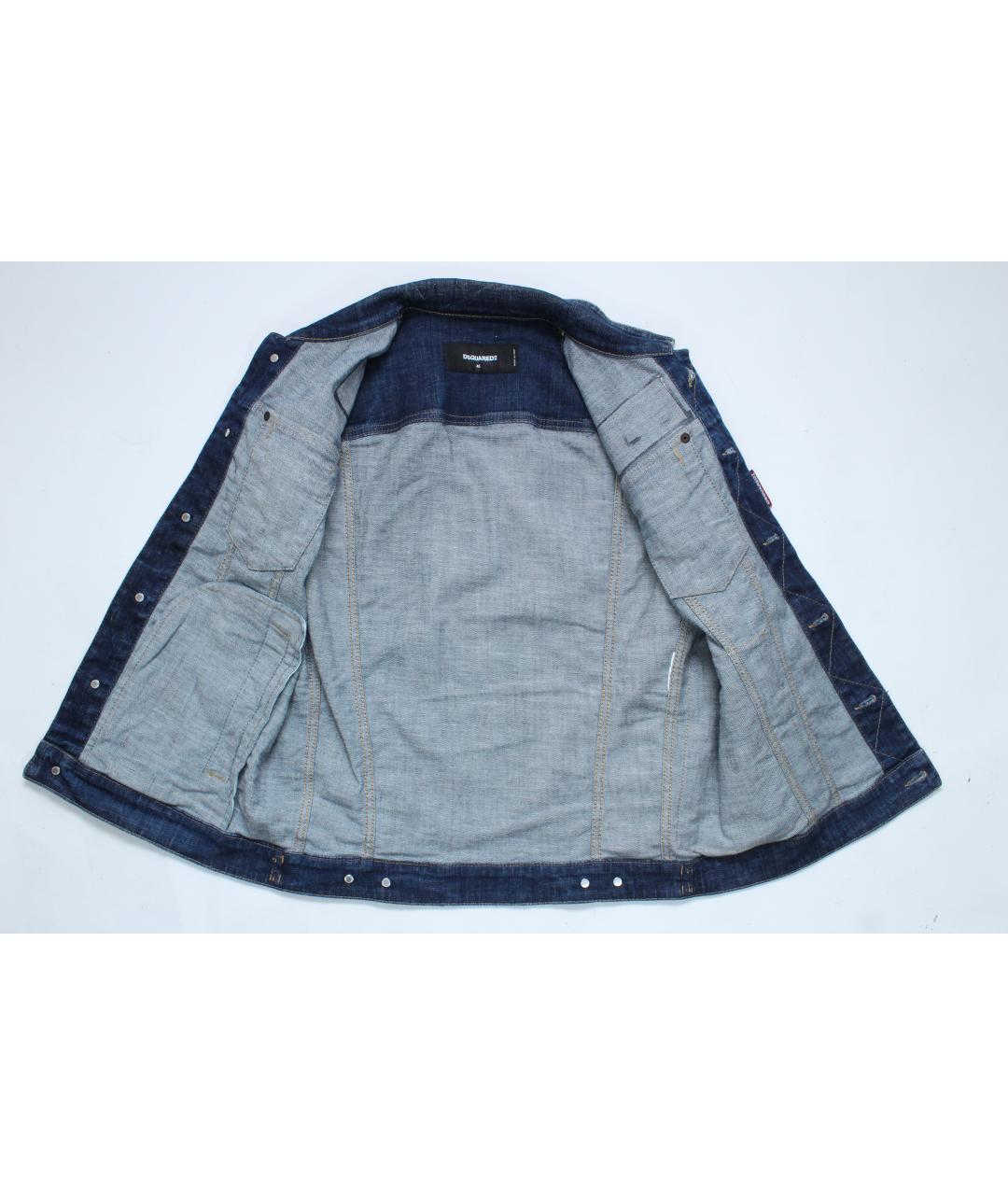 DSQUARED2 Синяя хлопко-эластановая жилетка, фото 7