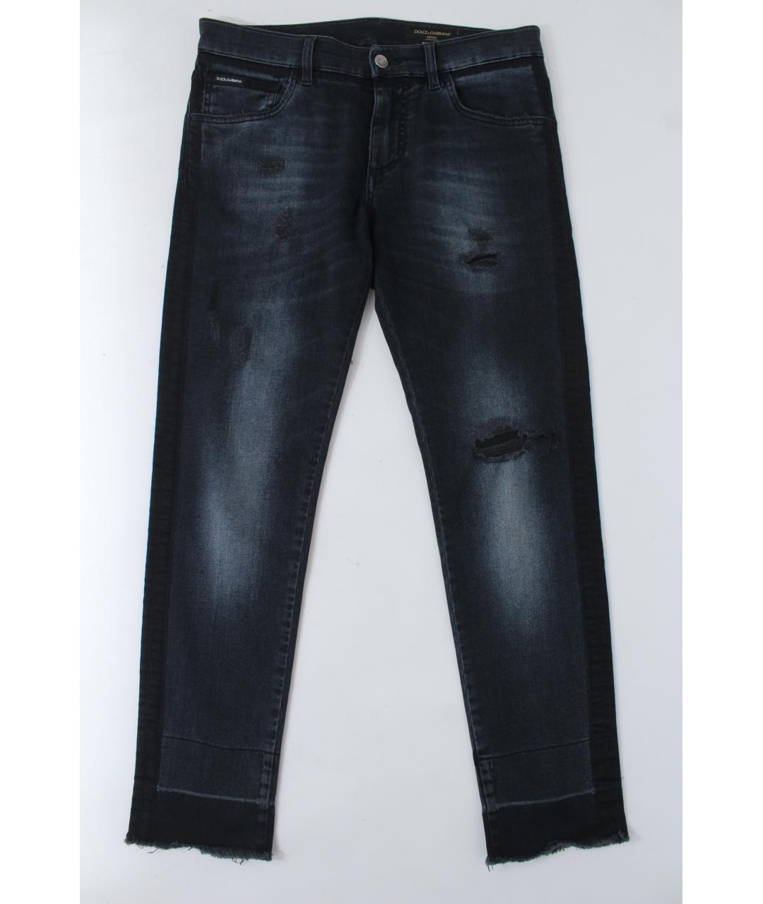 DOLCE&GABBANA Темно-синие хлопко-эластановые джинсы скинни, фото 10
