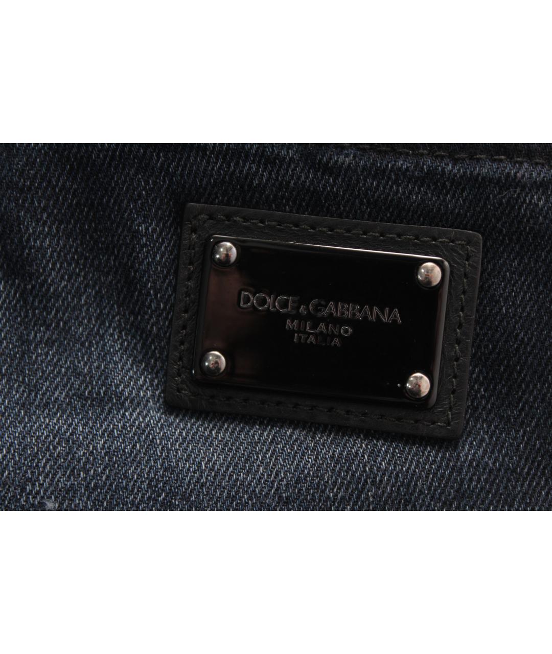 DOLCE&GABBANA Темно-синие хлопко-эластановые джинсы скинни, фото 9