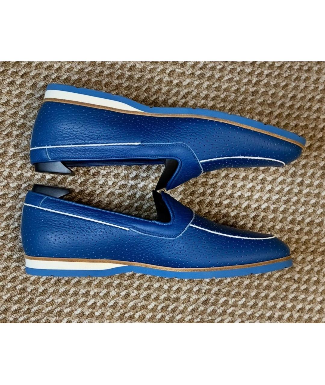 ZILLI Синие кожаные лоферы, фото 9