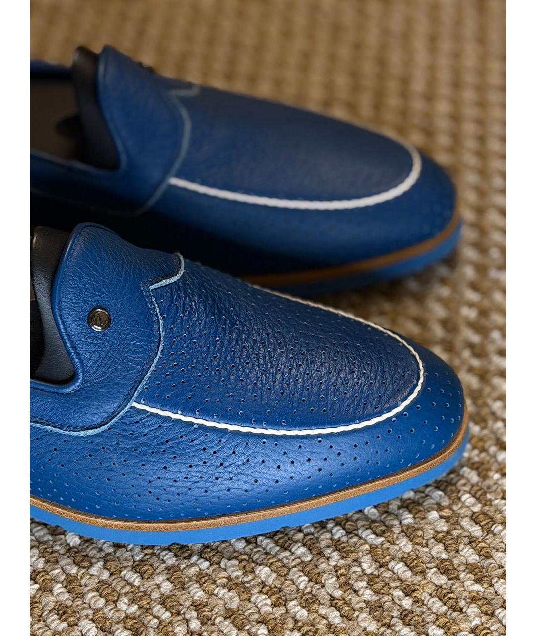 ZILLI Синие кожаные лоферы, фото 4