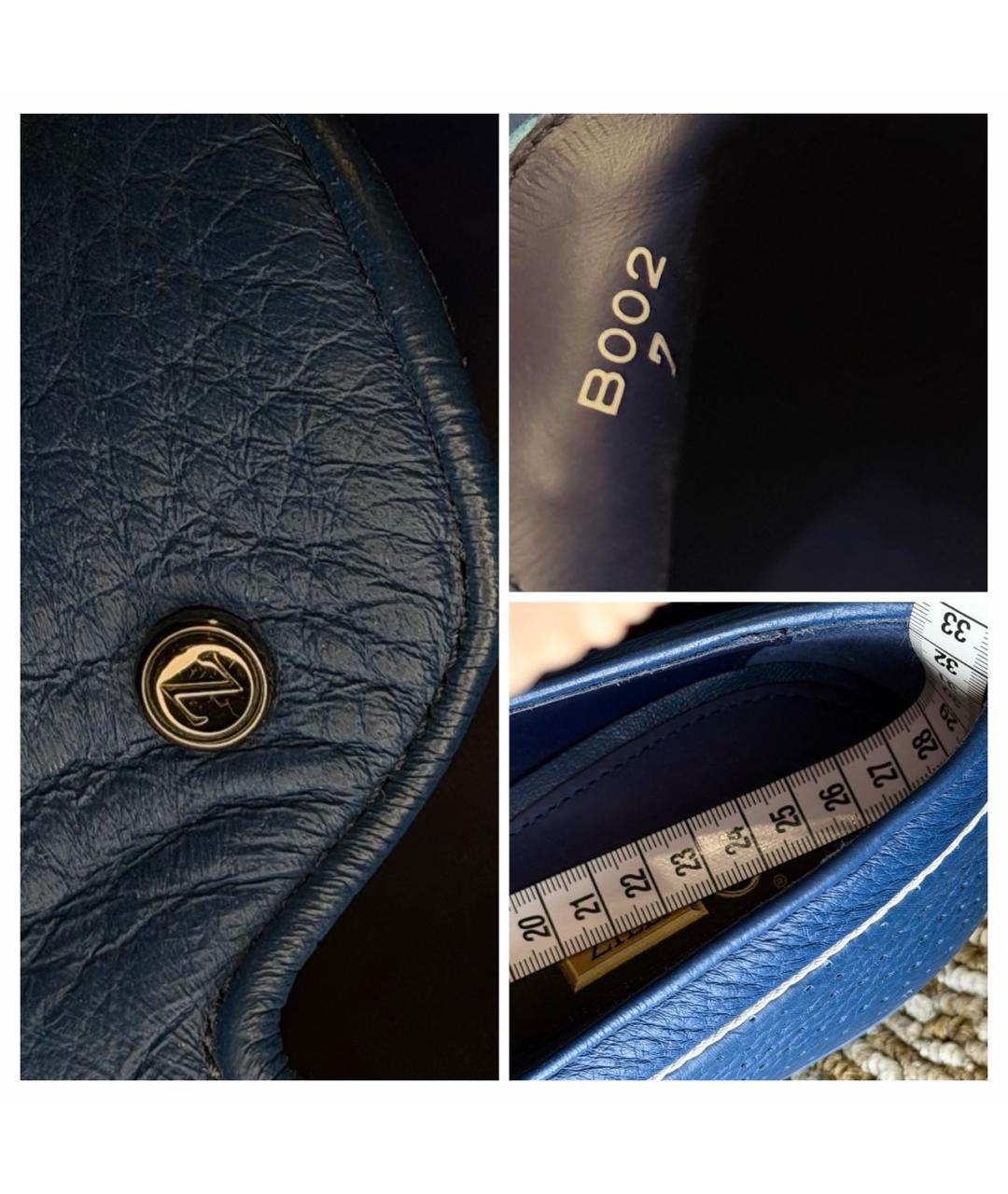 ZILLI Синие кожаные лоферы, фото 8