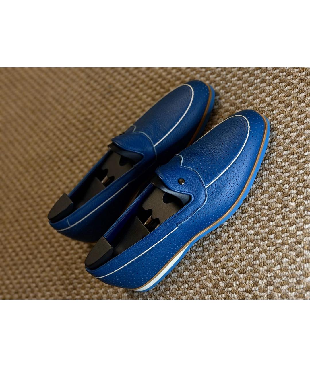 ZILLI Синие кожаные лоферы, фото 7