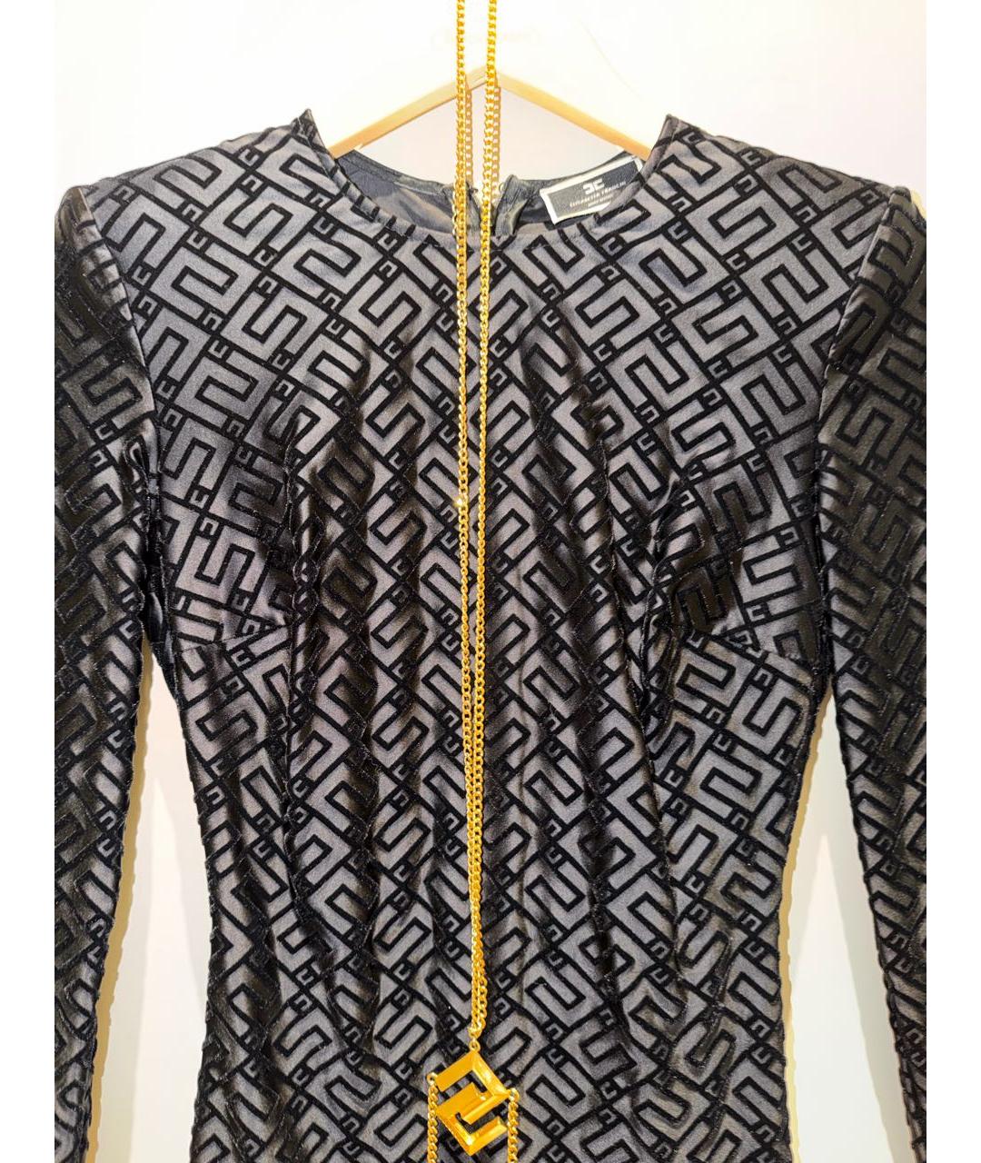 ELISABETTA FRANCHI Черное коктейльное платье, фото 3