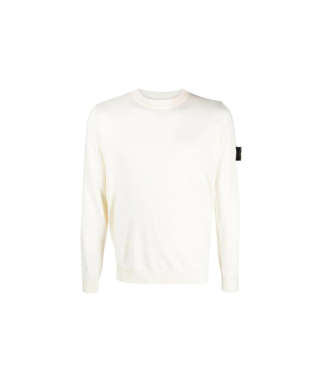 STONE ISLAND Белый шерстяной джемпер / свитер, фото 1