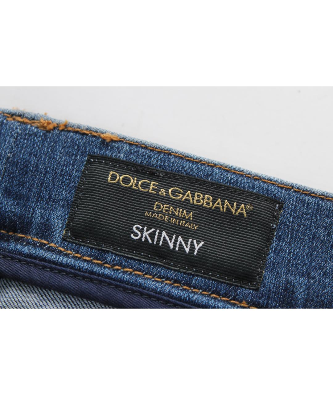 DOLCE&GABBANA Голубые хлопко-эластановые джинсы скинни, фото 8