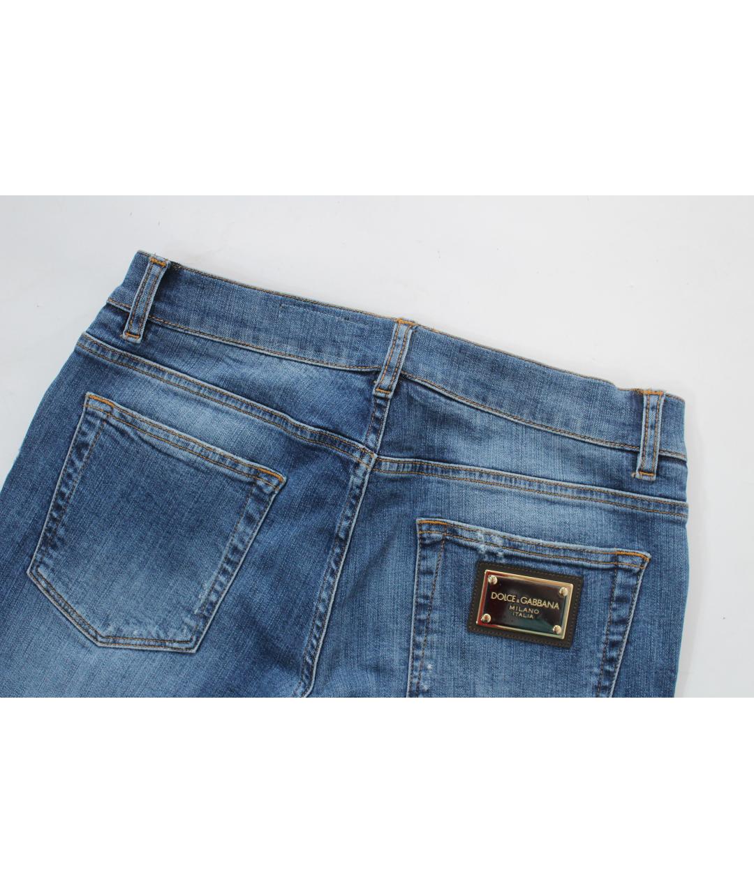 DOLCE&GABBANA Голубые хлопко-эластановые джинсы скинни, фото 5