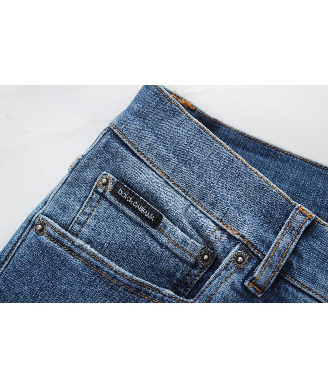 DOLCE&GABBANA Голубые хлопко-эластановые джинсы скинни, фото 6