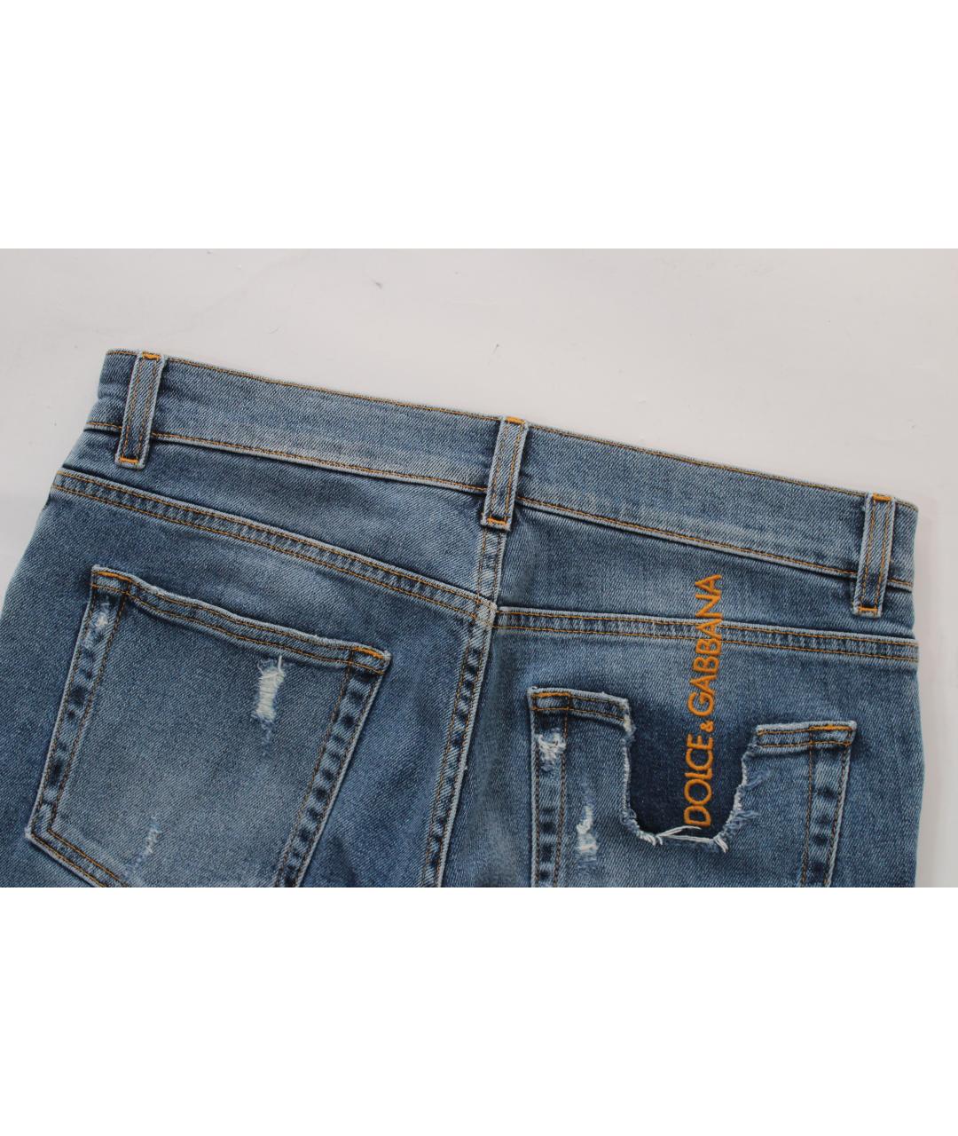 DOLCE&GABBANA Голубые хлопко-эластановые джинсы скинни, фото 9