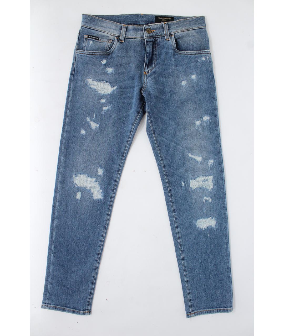 DOLCE&GABBANA Голубые хлопко-эластановые джинсы скинни, фото 2