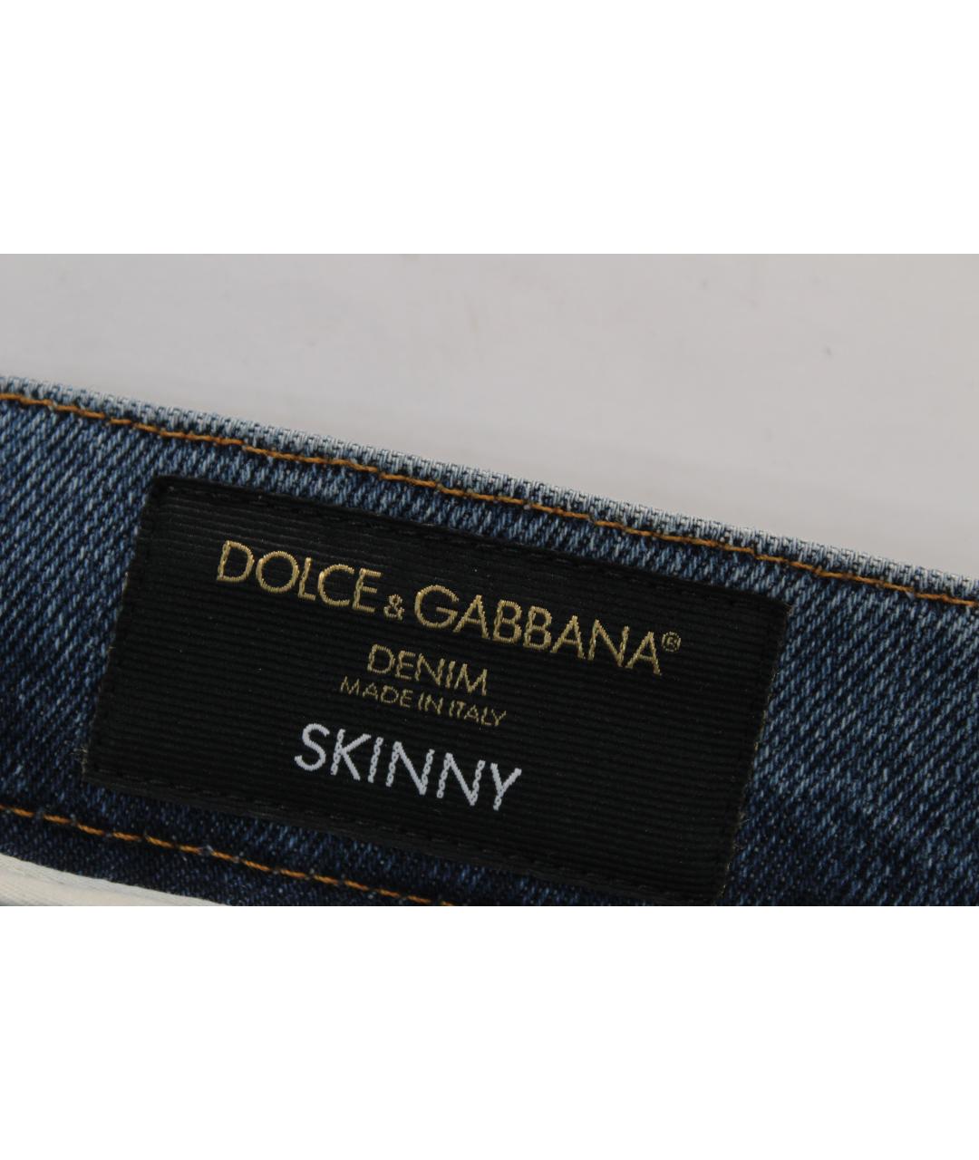 DOLCE&GABBANA Голубые хлопко-эластановые джинсы скинни, фото 6