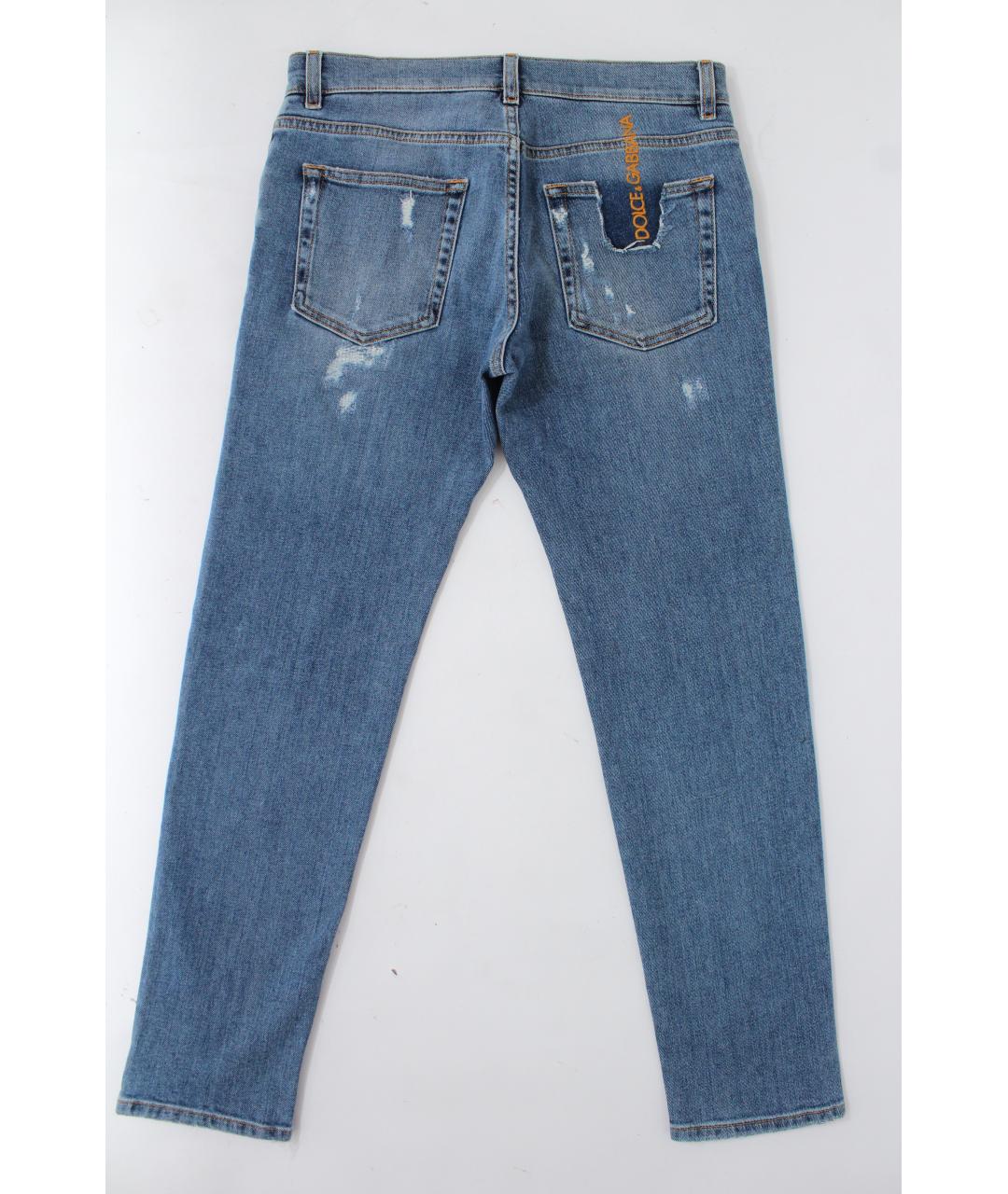 DOLCE&GABBANA Голубые хлопко-эластановые джинсы скинни, фото 8