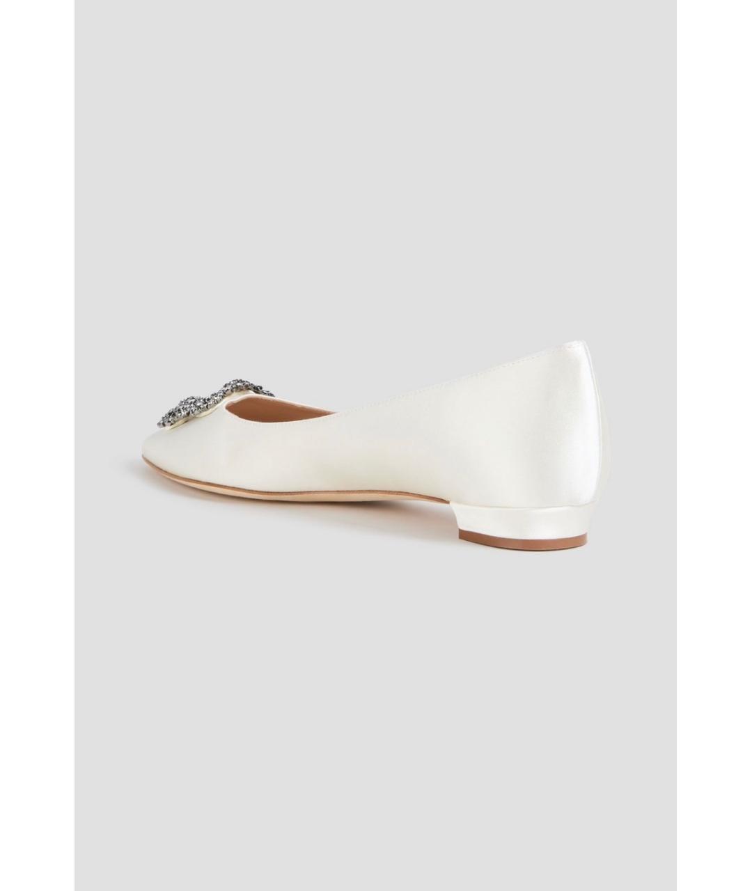 MANOLO BLAHNIK Белые текстильные балетки, фото 3