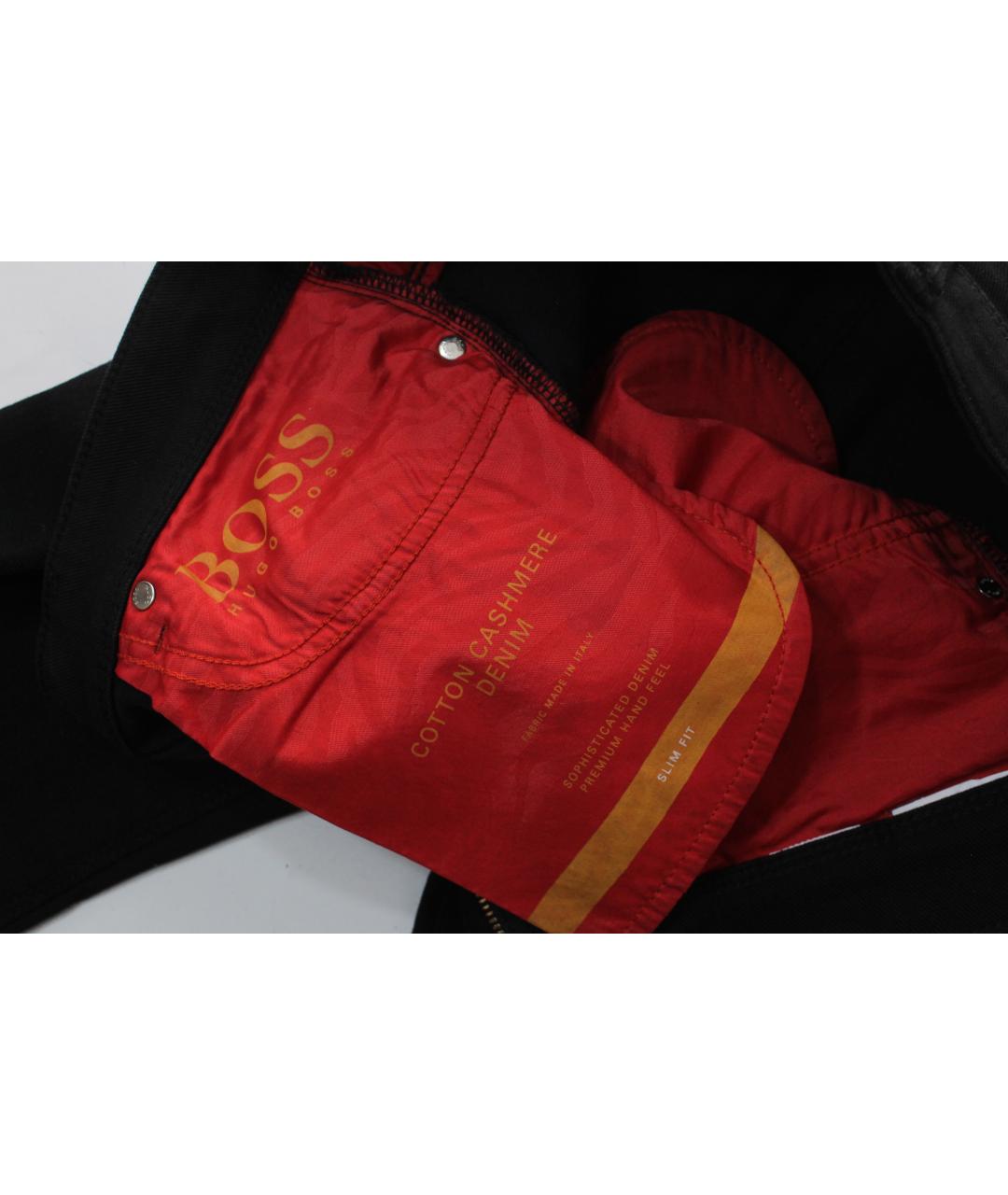 HUGO BOSS Черные хлопко-эластановые джинсы скинни, фото 4