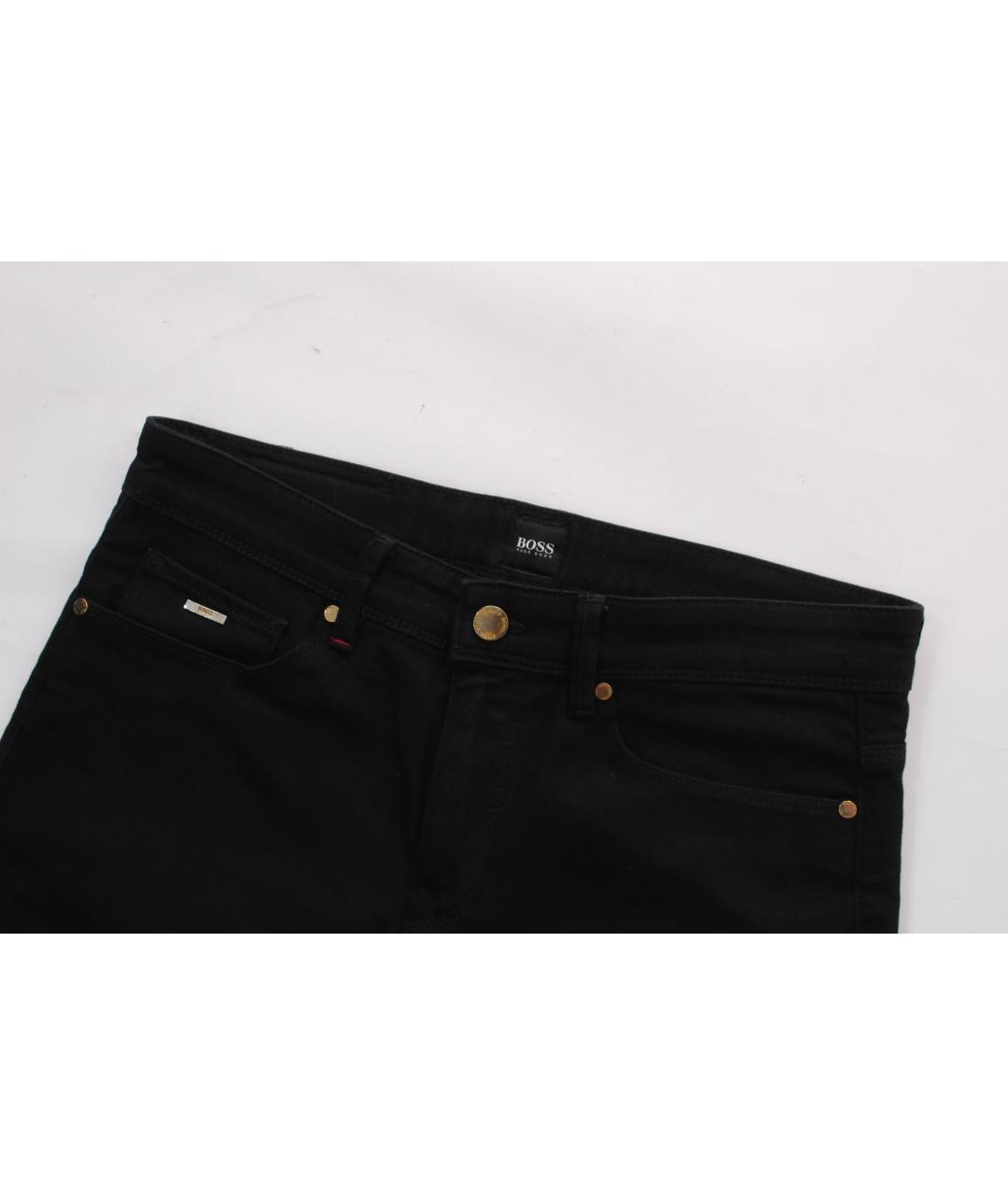HUGO BOSS Черные хлопко-эластановые джинсы скинни, фото 3