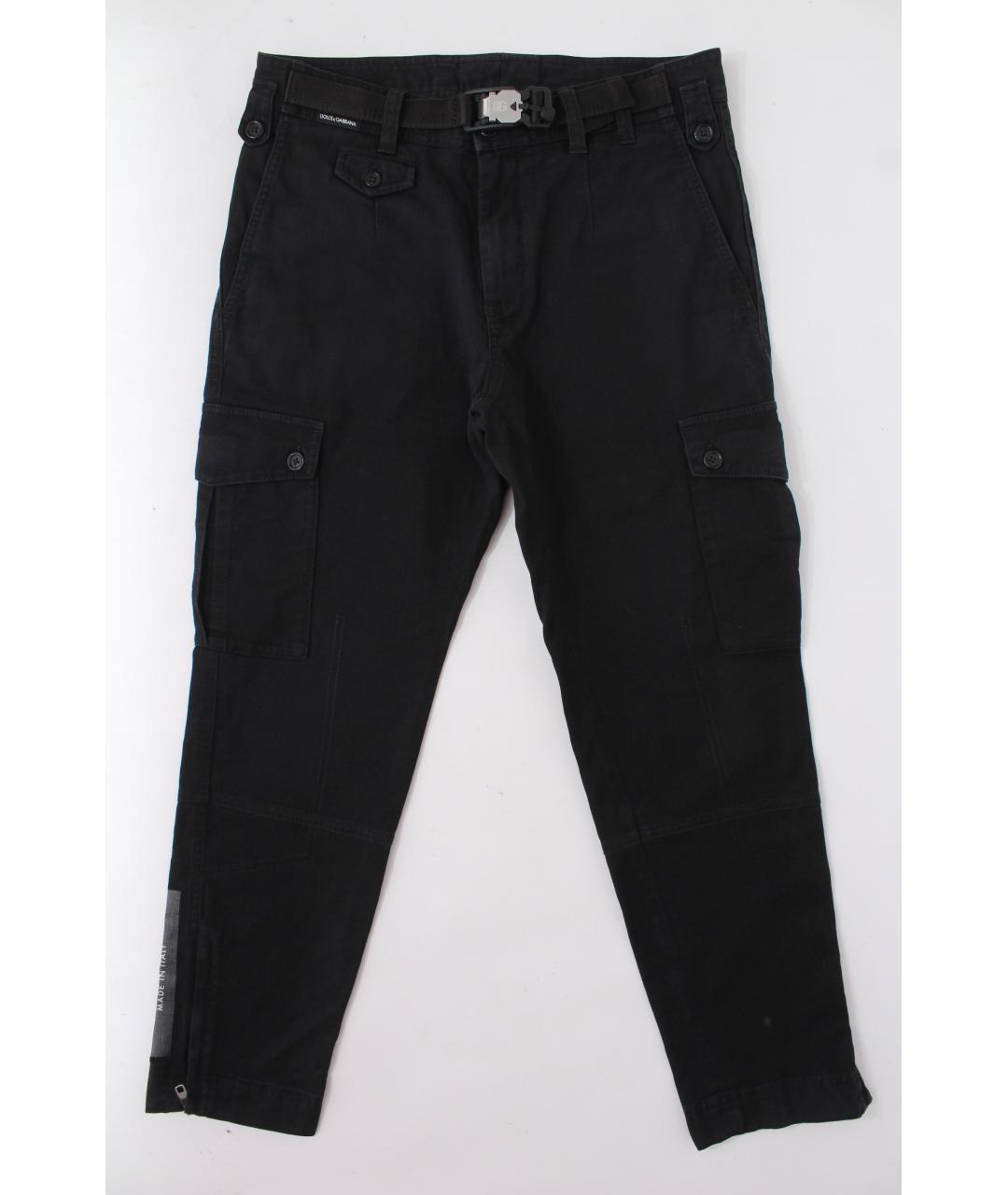 DOLCE&GABBANA Черные хлопко-эластановые повседневные брюки, фото 10