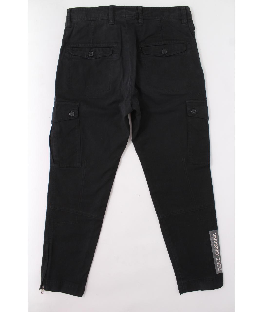 DOLCE&GABBANA Черные хлопко-эластановые повседневные брюки, фото 3