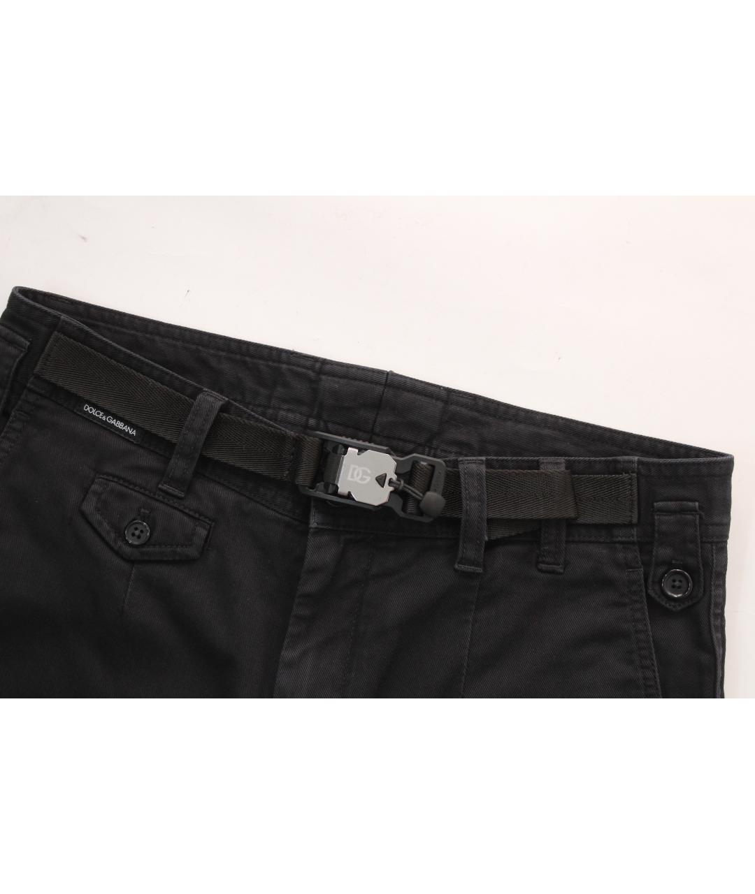 DOLCE&GABBANA Черные хлопко-эластановые повседневные брюки, фото 4