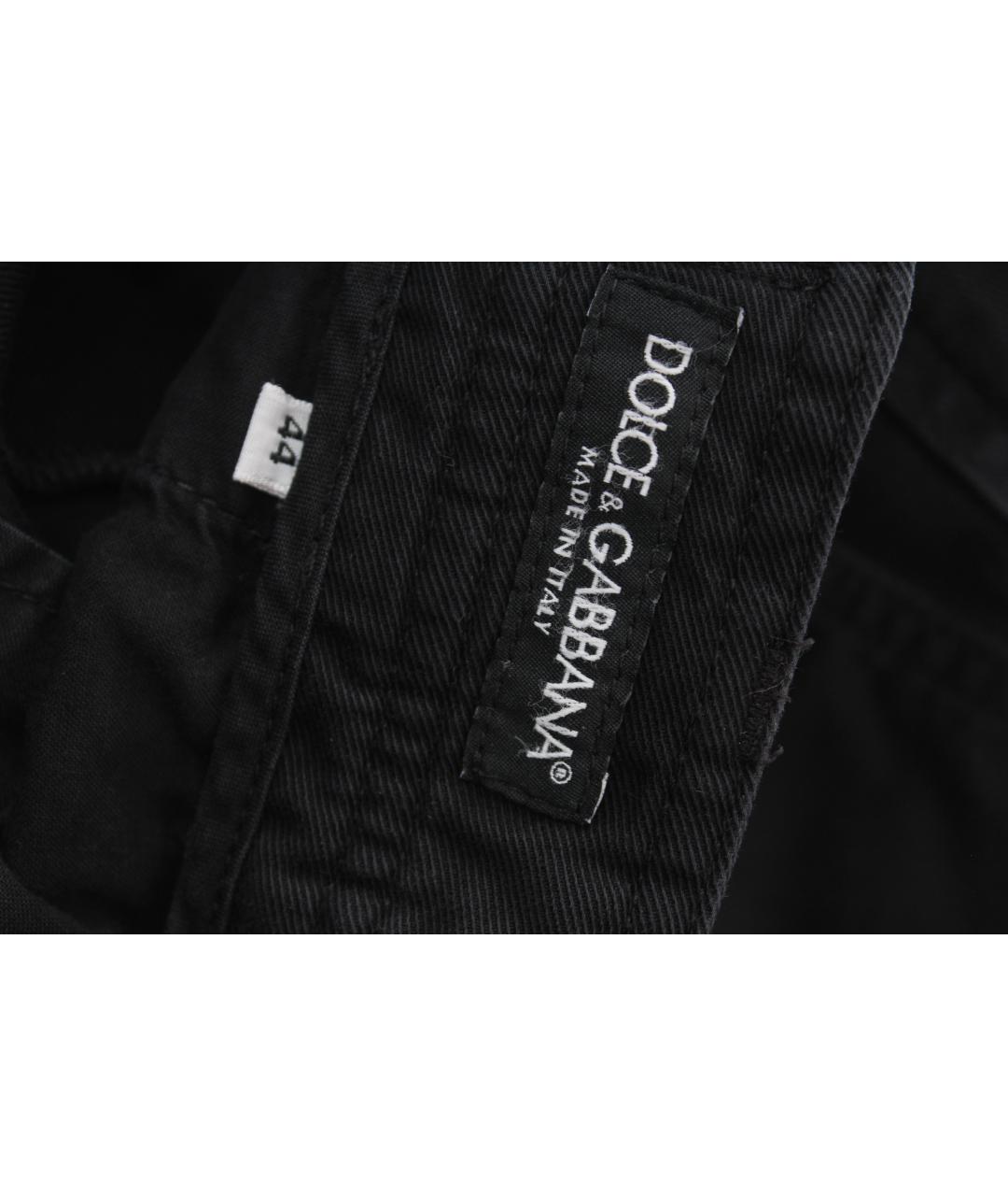 DOLCE&GABBANA Черные хлопко-эластановые повседневные брюки, фото 8