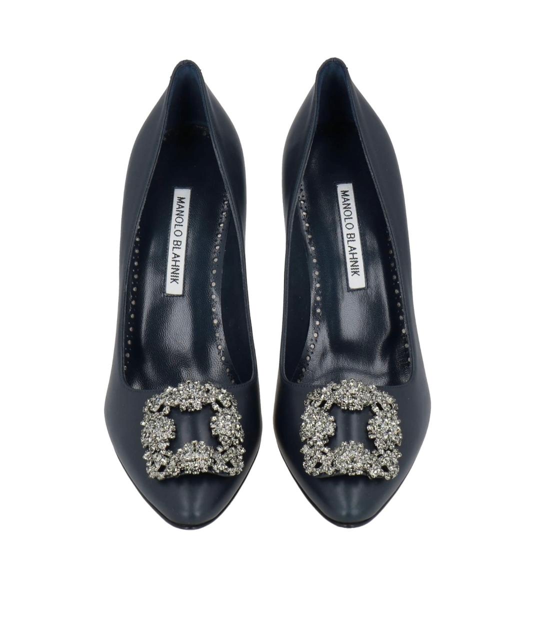 MANOLO BLAHNIK Темно-синие кожаные туфли, фото 3