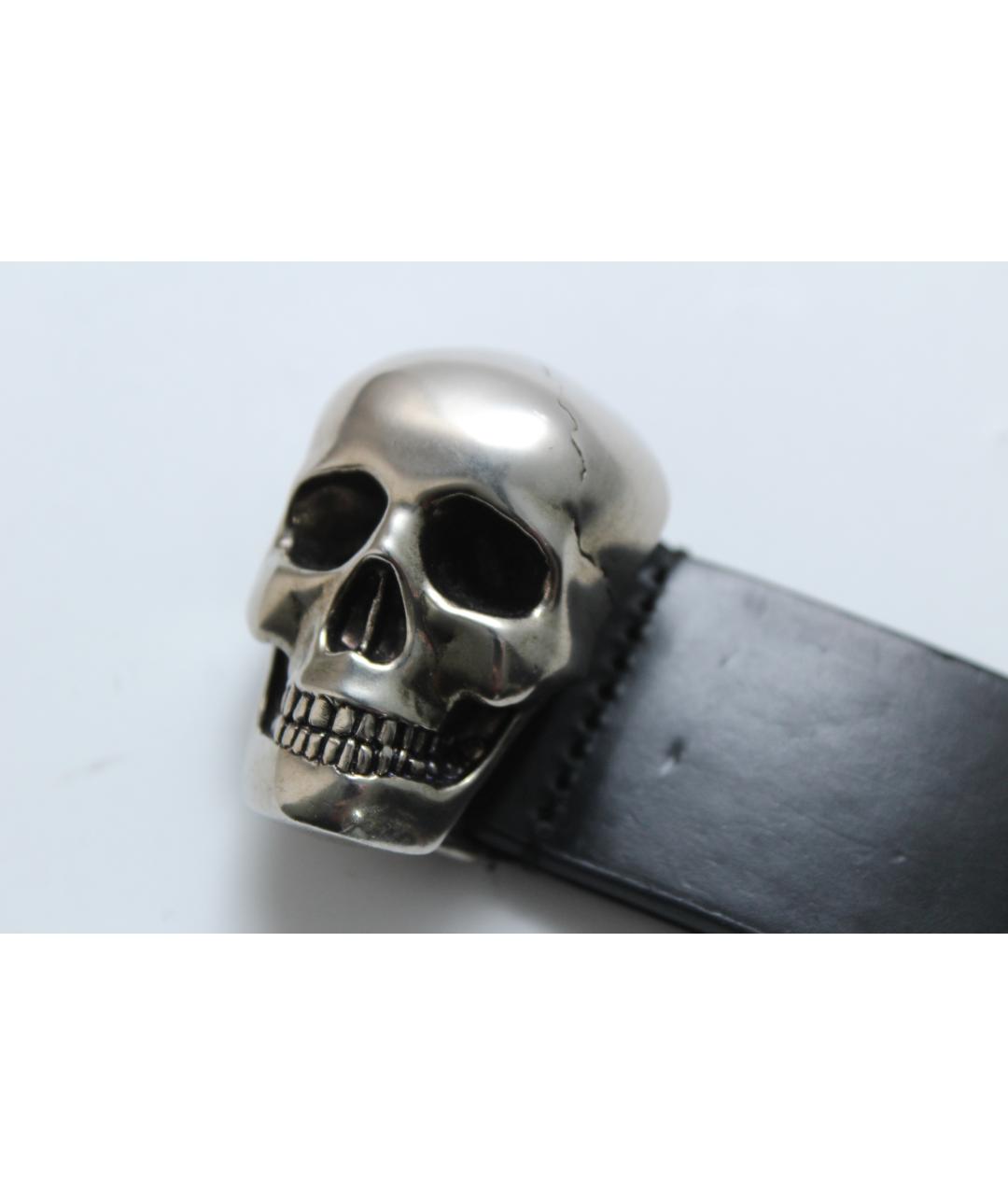 ALEXANDER MCQUEEN Черный кожаный ремень, фото 4