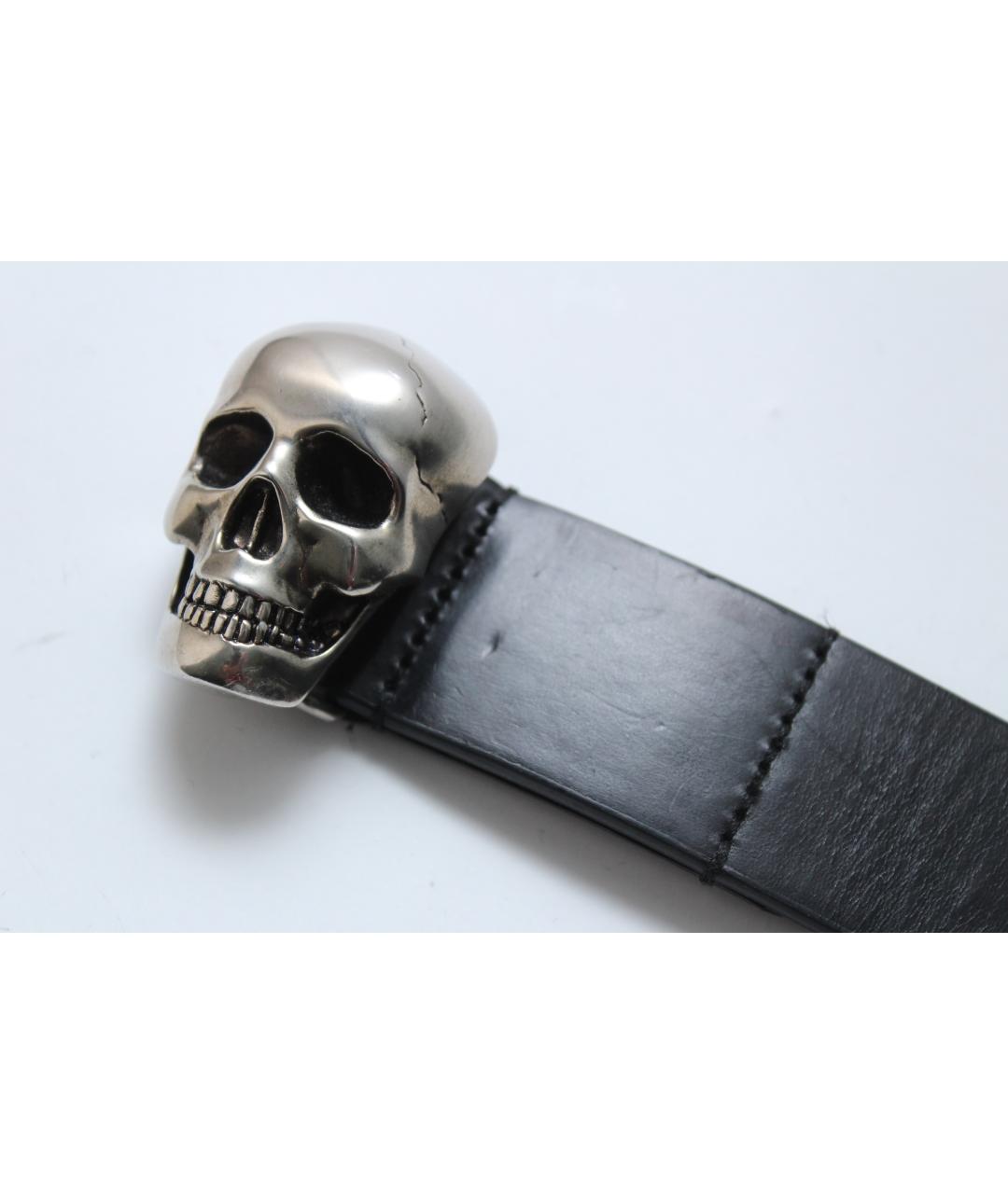 ALEXANDER MCQUEEN Черный кожаный ремень, фото 3