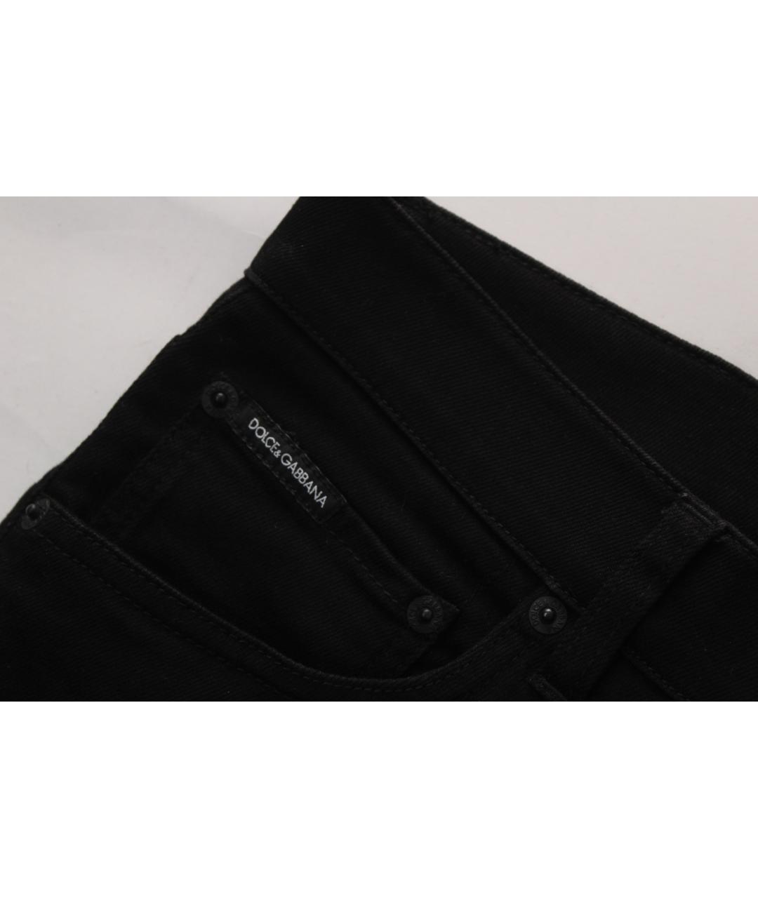 DOLCE&GABBANA Черные хлопко-эластановые джинсы скинни, фото 4