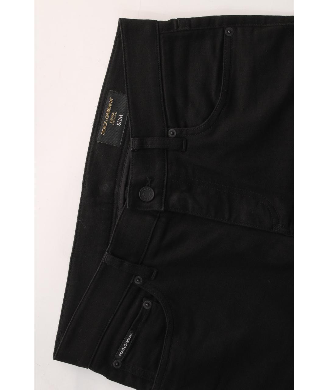 DOLCE&GABBANA Черные хлопко-эластановые джинсы скинни, фото 3