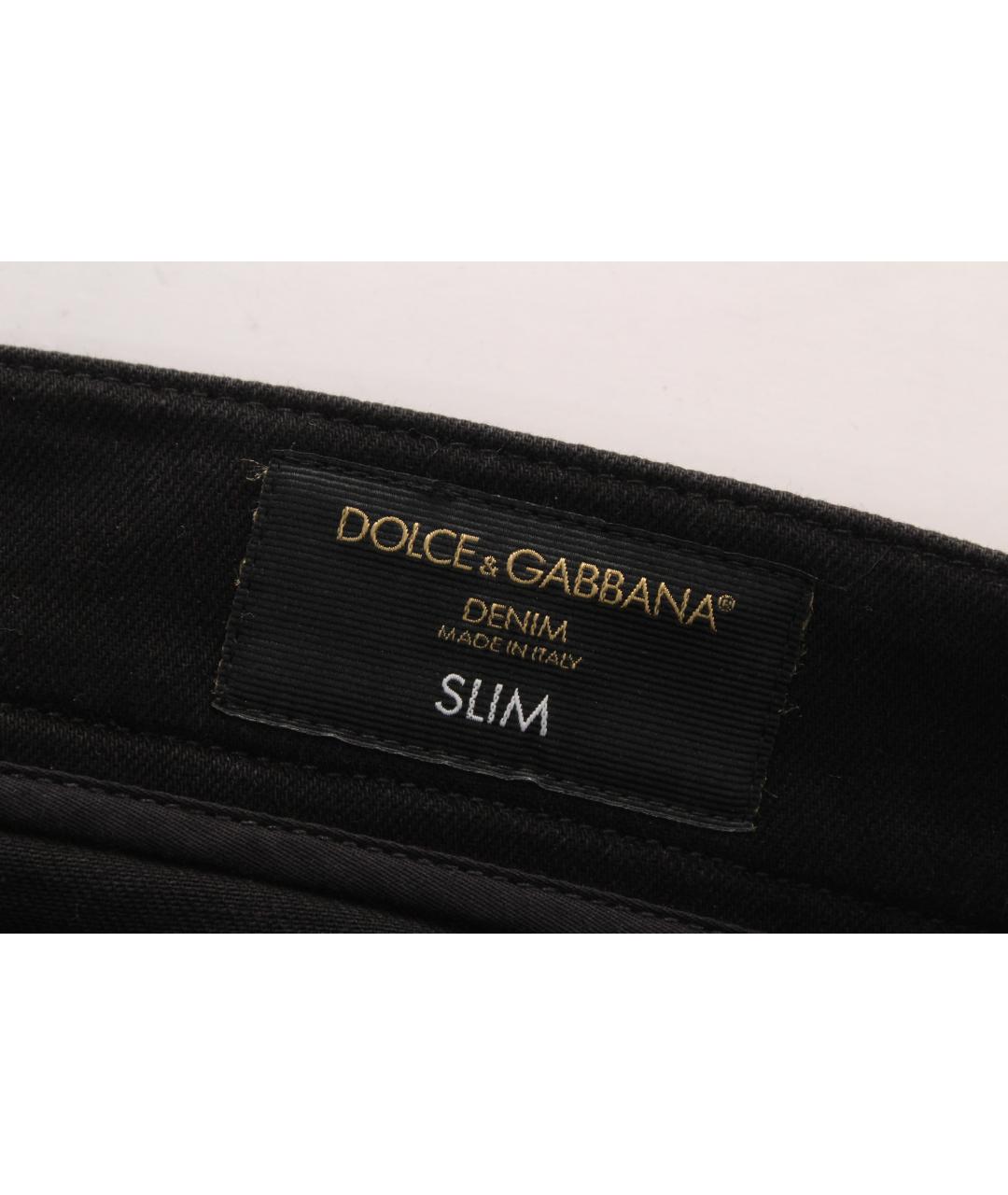 DOLCE&GABBANA Черные хлопко-эластановые джинсы скинни, фото 9