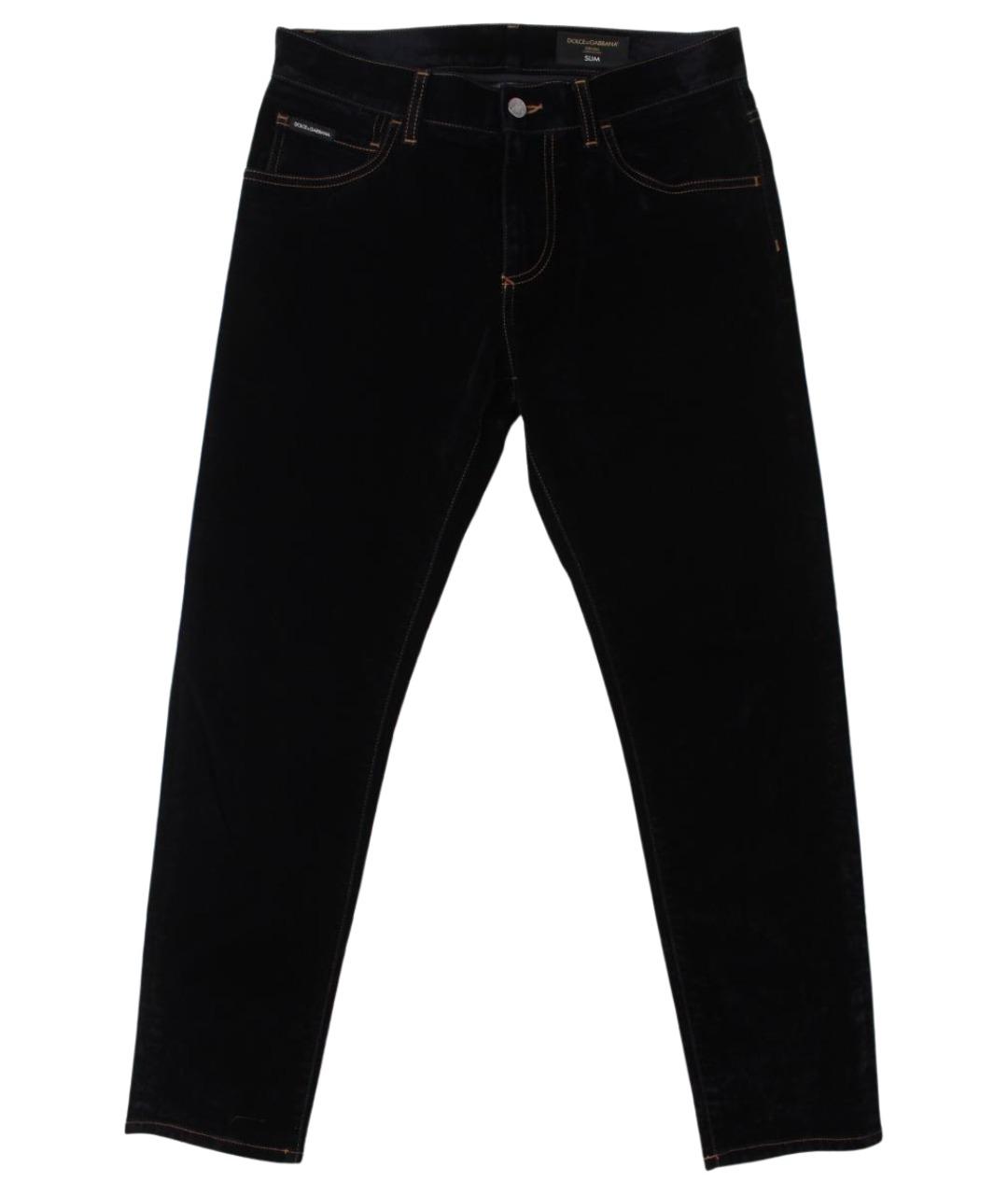 DOLCE&GABBANA Темно-синие хлопко-эластановые джинсы скинни, фото 1