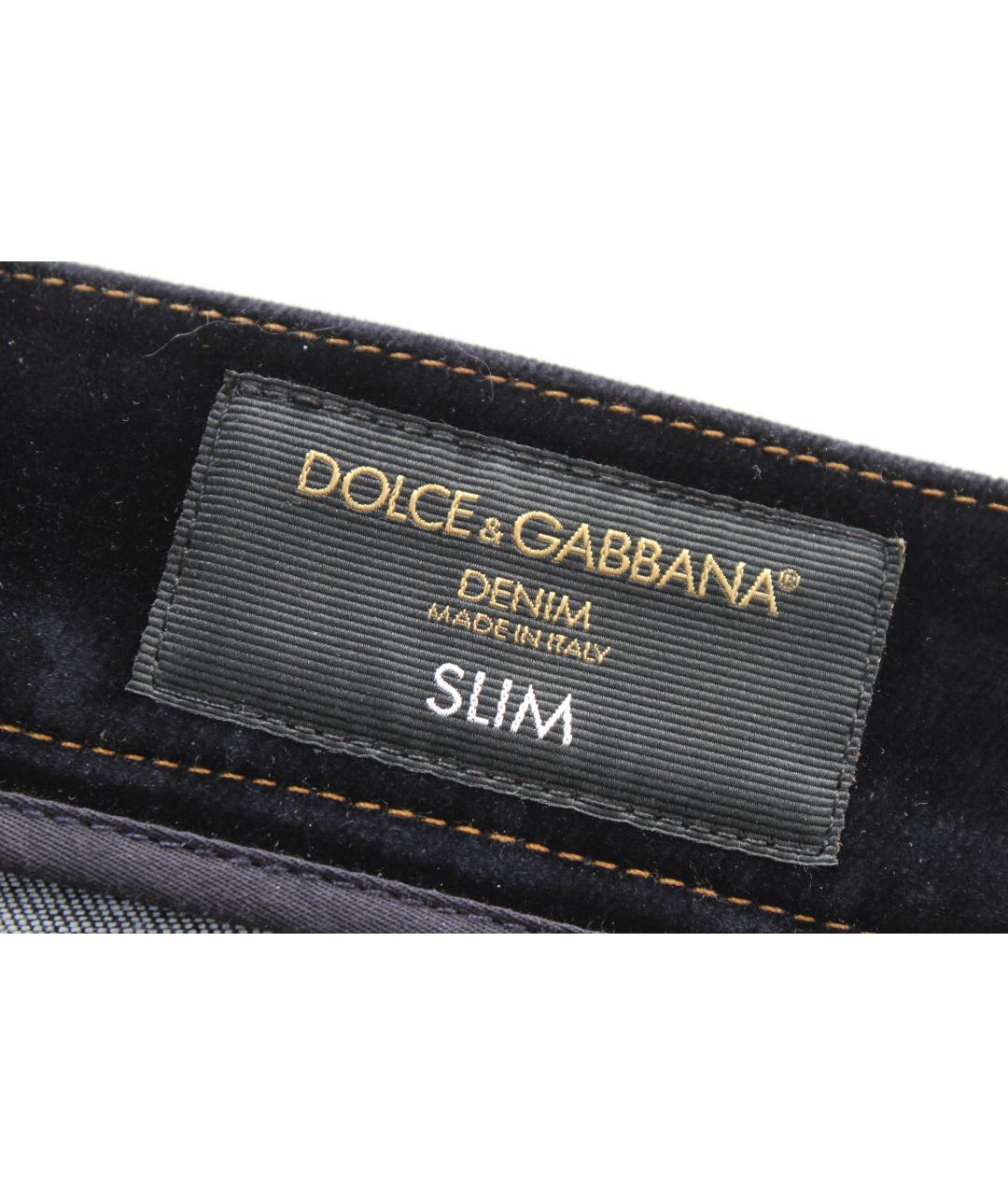 DOLCE&GABBANA Темно-синие хлопко-эластановые джинсы скинни, фото 8