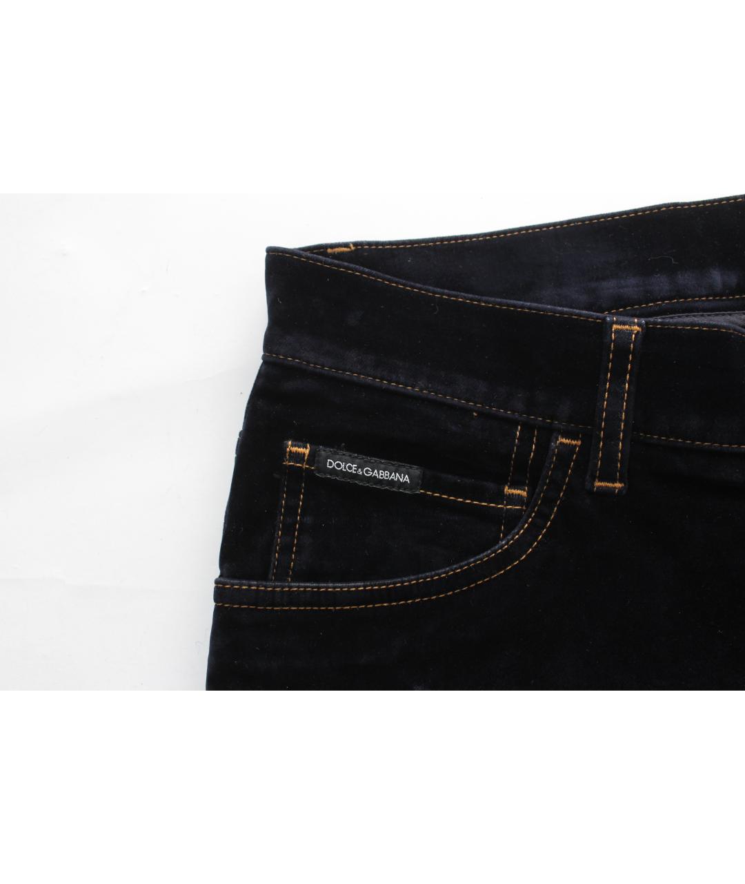 DOLCE&GABBANA Темно-синие хлопко-эластановые джинсы скинни, фото 4