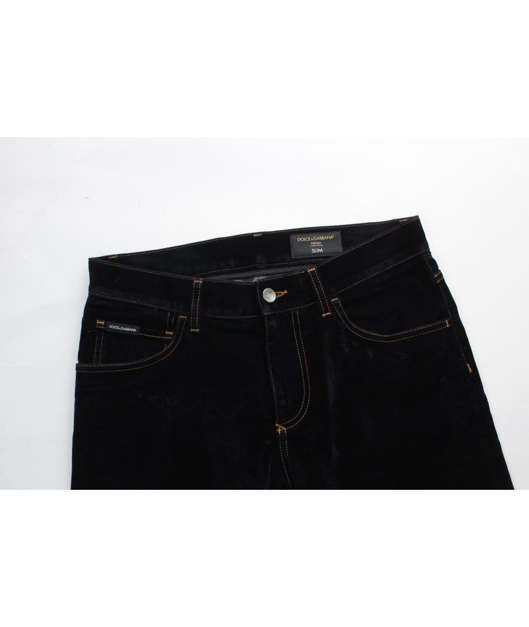 DOLCE&GABBANA Темно-синие хлопко-эластановые джинсы скинни, фото 3