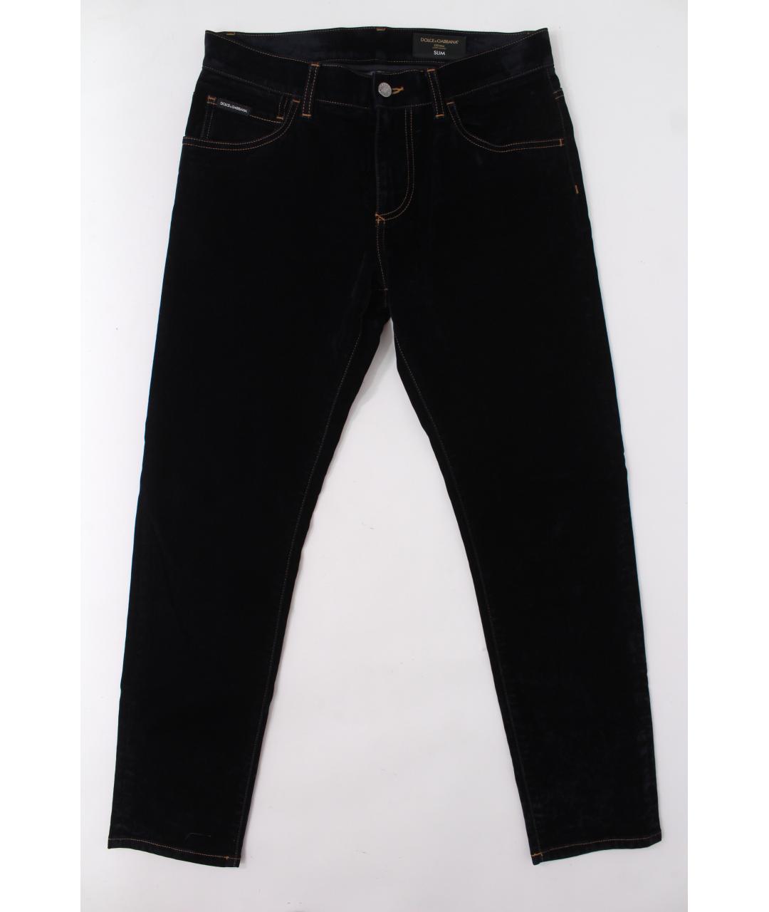 DOLCE&GABBANA Темно-синие хлопко-эластановые джинсы скинни, фото 2