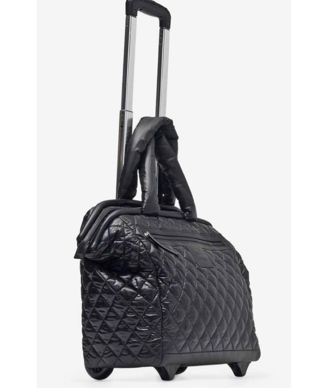 CHANEL Черная кожаная дорожная/спортивная сумка, фото 3