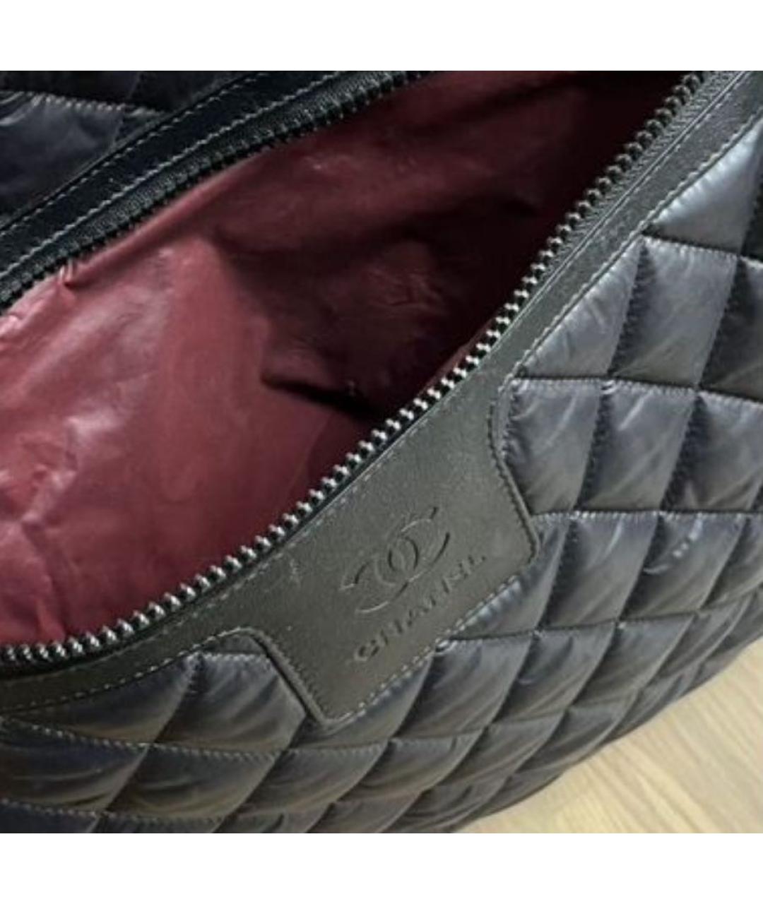 CHANEL Черная кожаная дорожная/спортивная сумка, фото 4