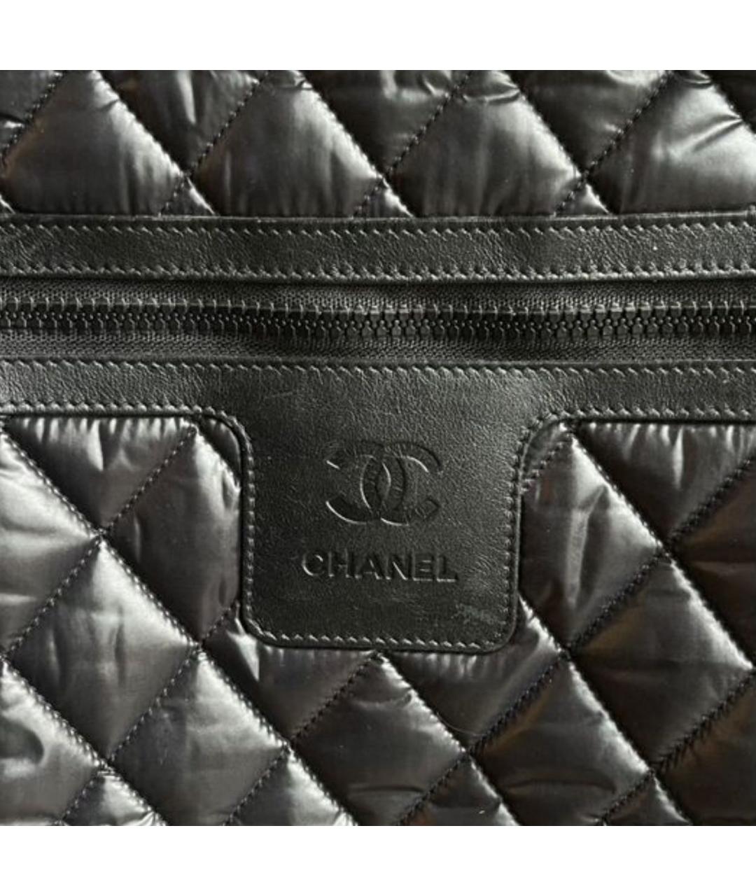 CHANEL Черная кожаная дорожная/спортивная сумка, фото 5