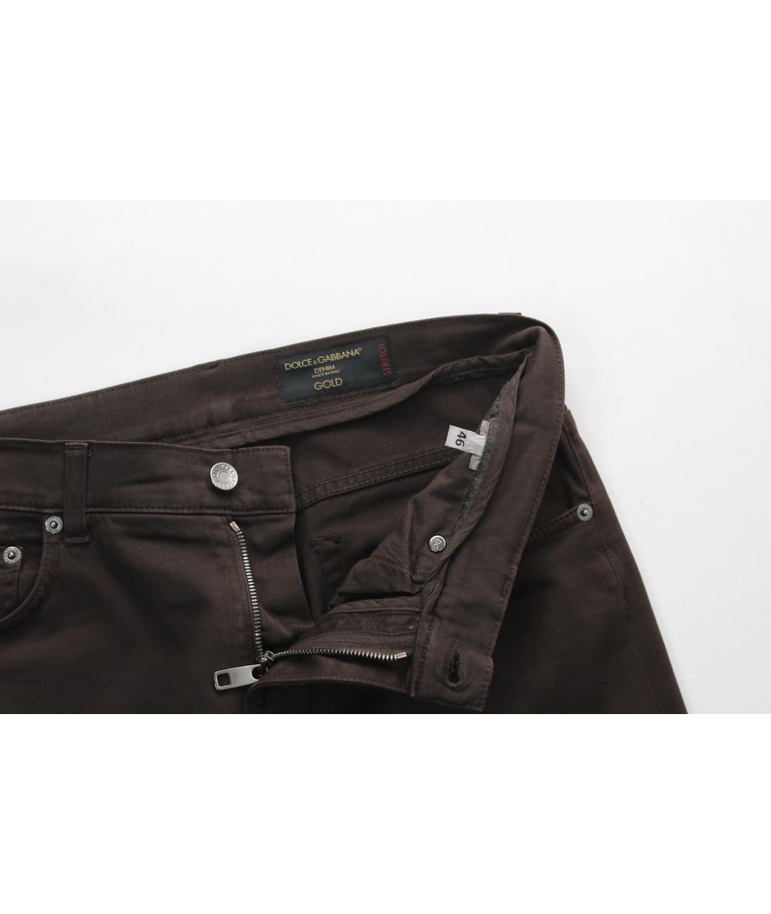 DOLCE&GABBANA Коричневые хлопко-эластановые джинсы скинни, фото 7