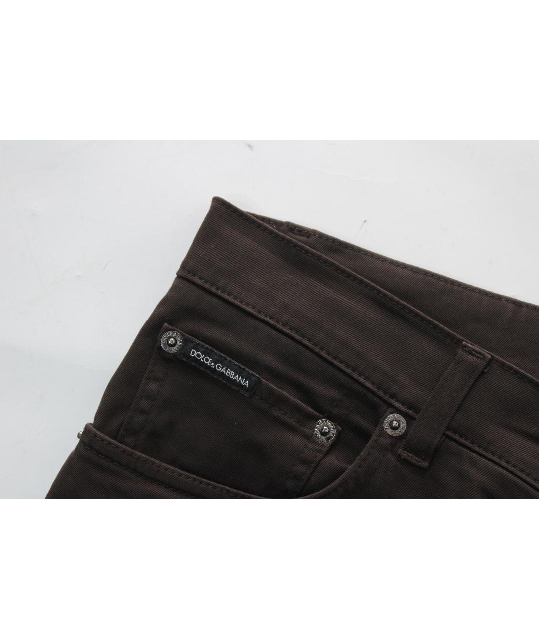 DOLCE&GABBANA Коричневые хлопко-эластановые джинсы скинни, фото 6