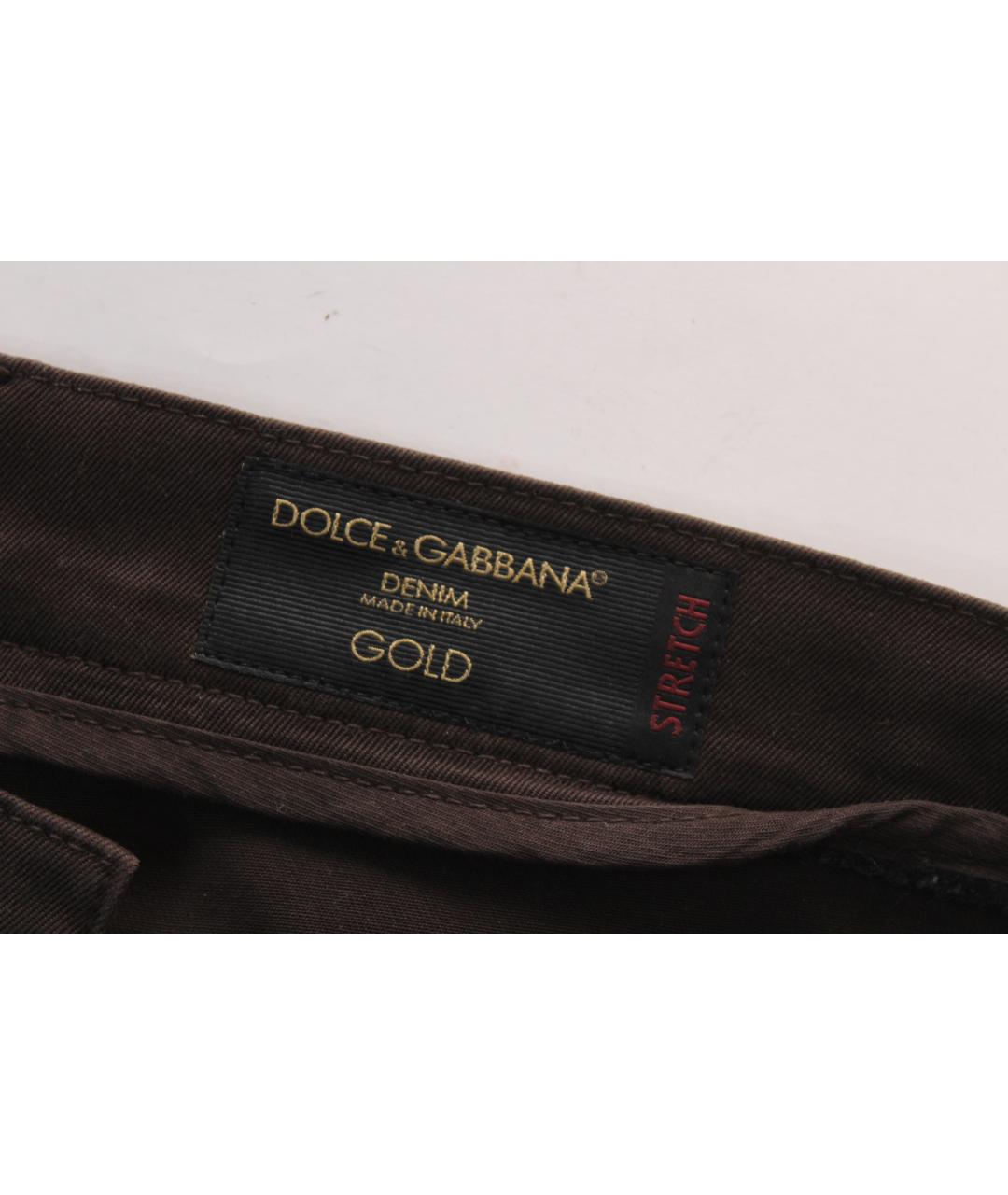 DOLCE&GABBANA Коричневые хлопко-эластановые джинсы скинни, фото 8