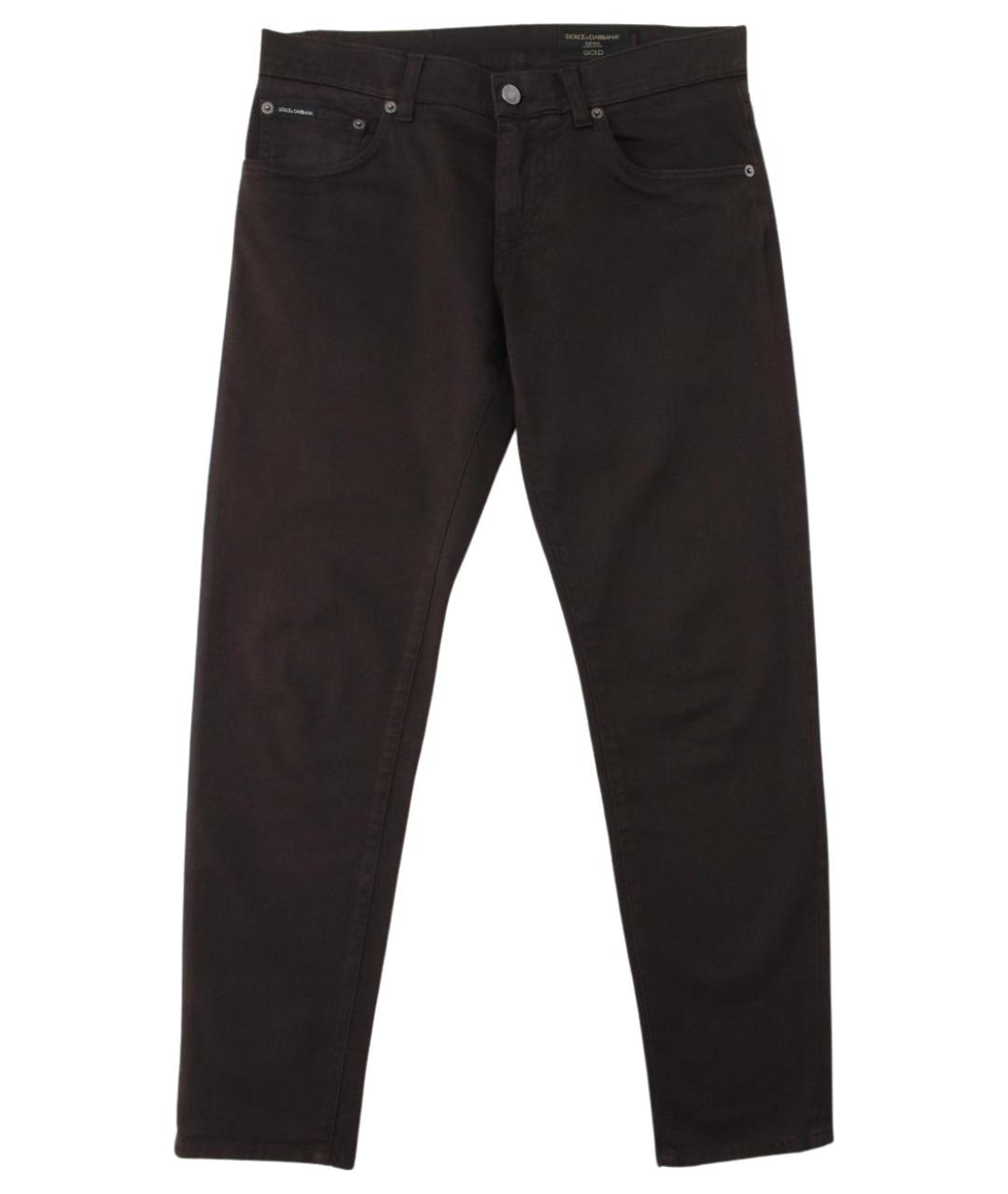 DOLCE&GABBANA Коричневые хлопко-эластановые джинсы скинни, фото 1