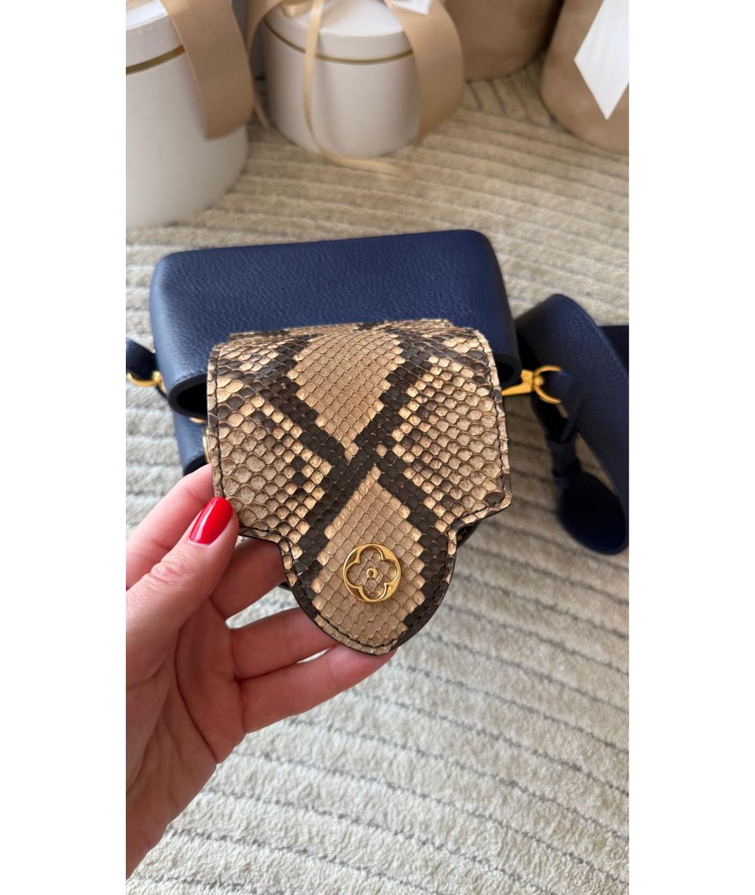 LOUIS VUITTON Синяя кожаная сумка через плечо, фото 3