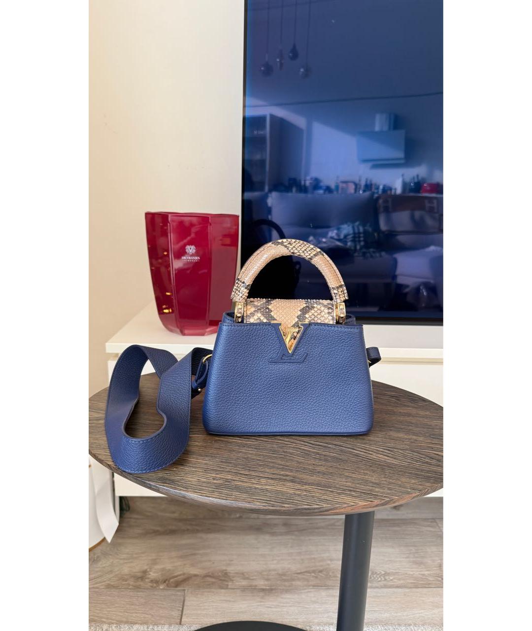 LOUIS VUITTON Синяя кожаная сумка через плечо, фото 9