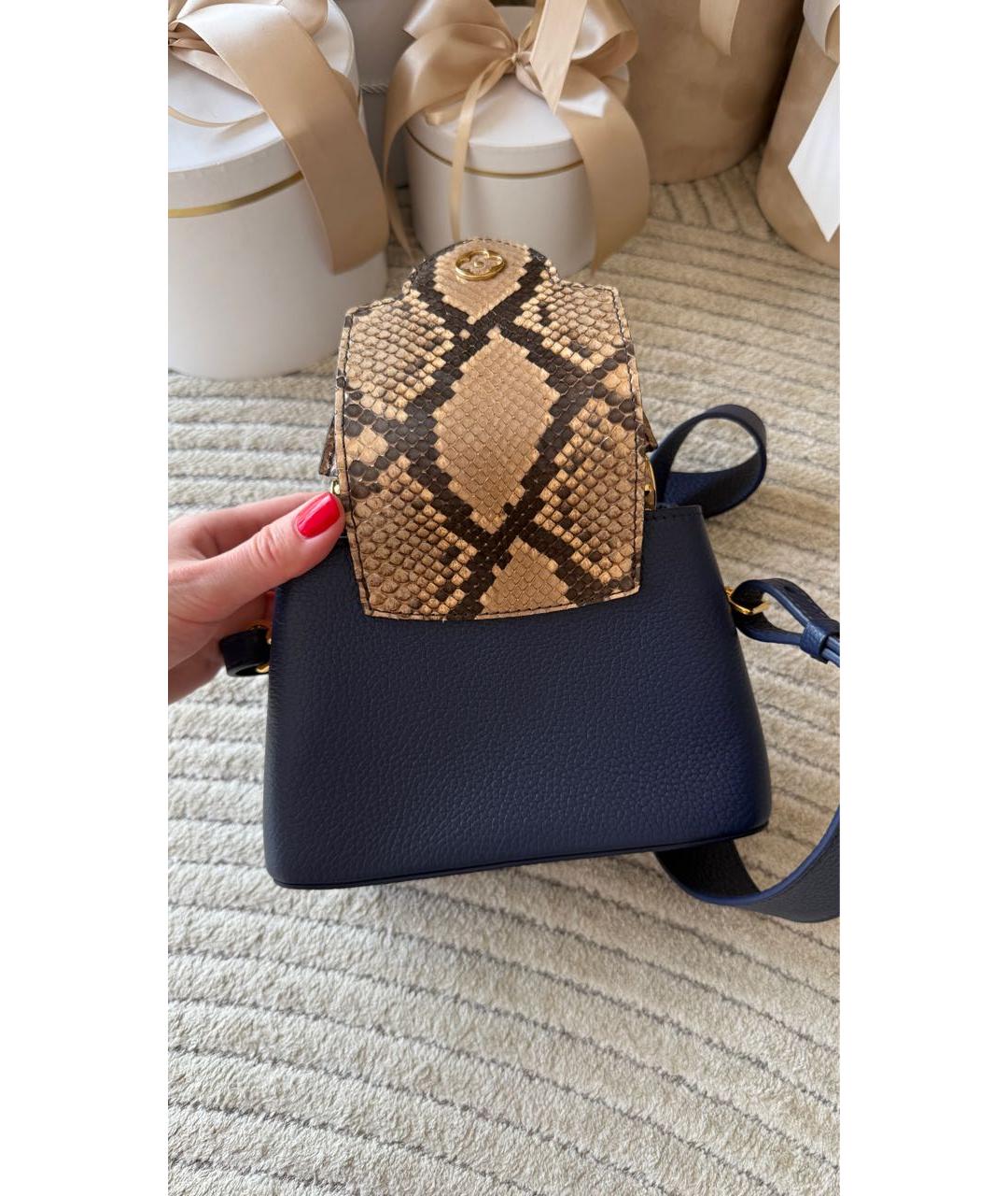 LOUIS VUITTON Синяя кожаная сумка через плечо, фото 4