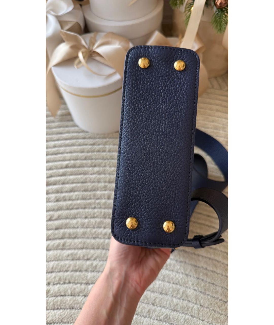 LOUIS VUITTON Синяя кожаная сумка через плечо, фото 5