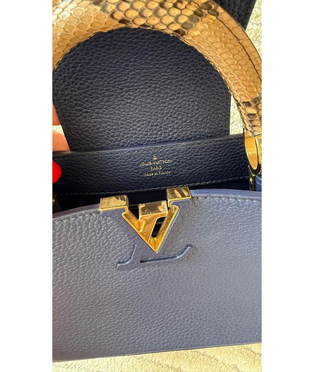 LOUIS VUITTON Синяя кожаная сумка через плечо, фото 7